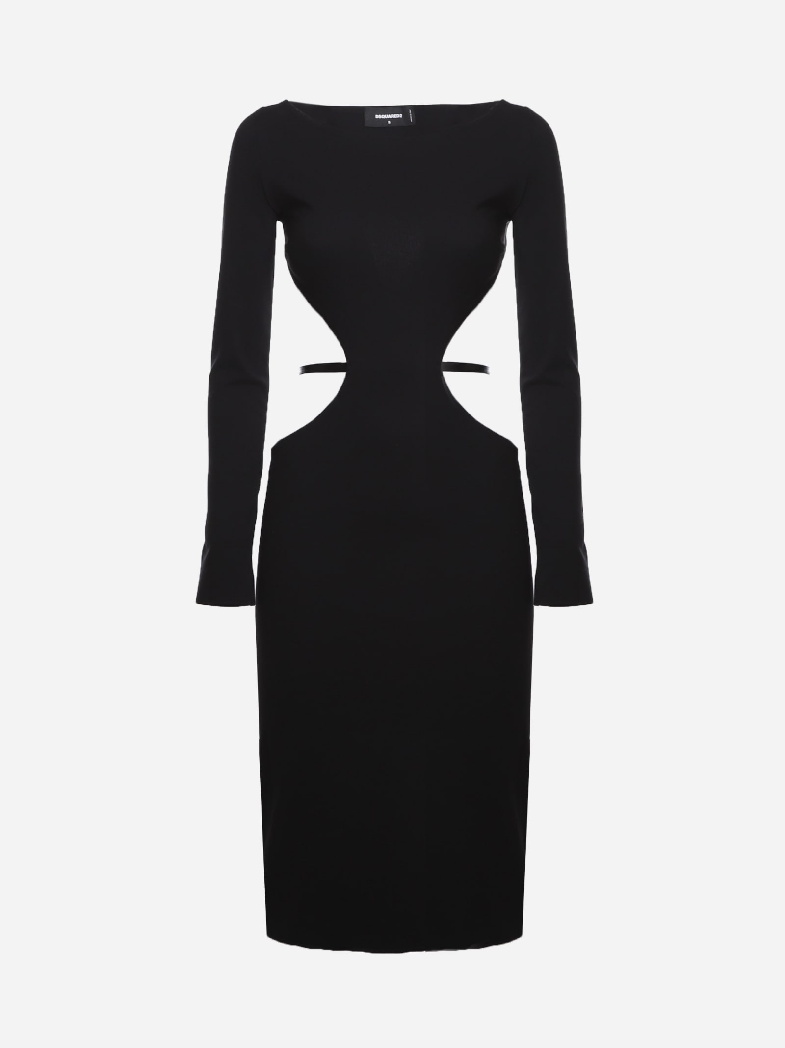Dsquared2 Cut Out Midi Dress In Black In Black