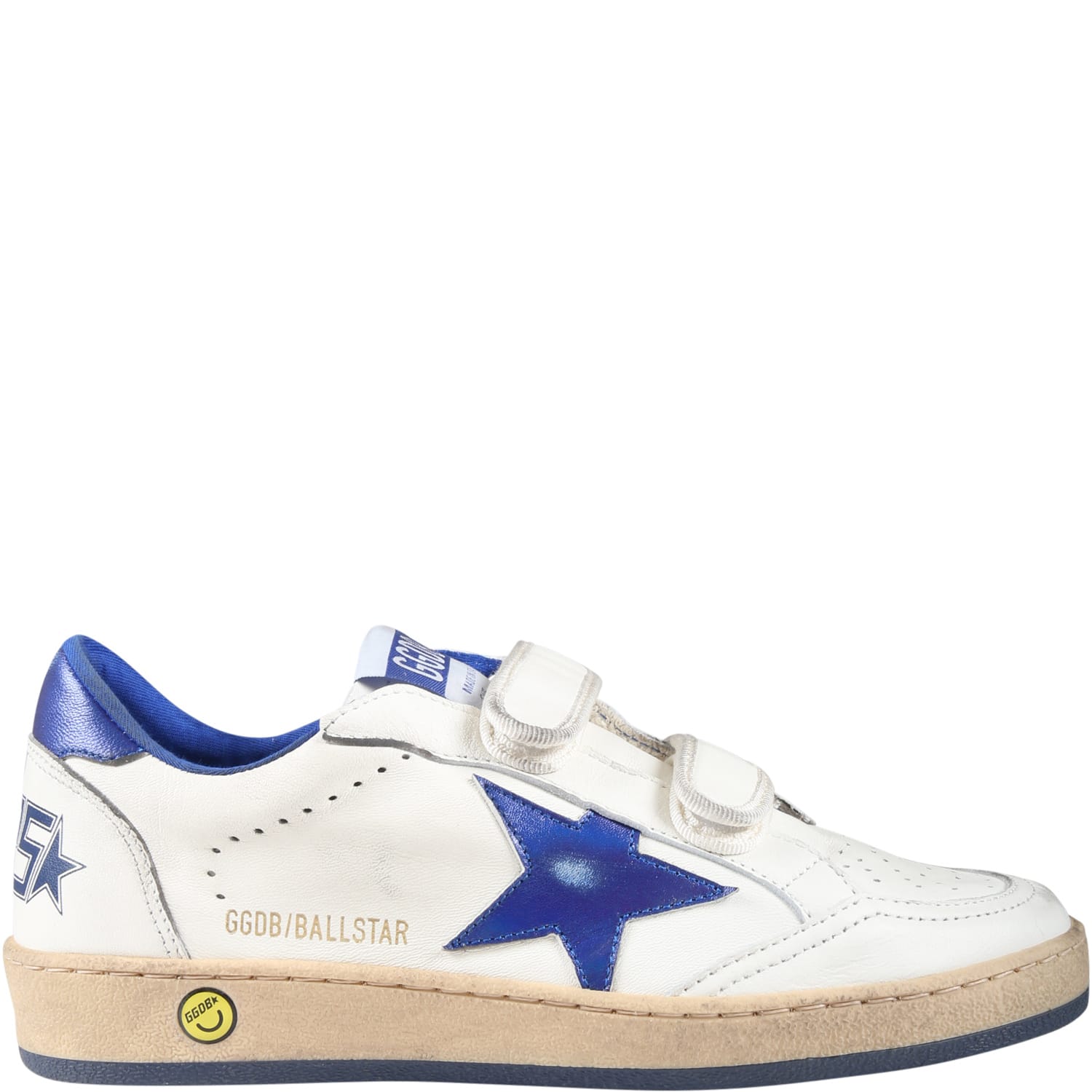 GOLDEN GOOSE WHITE JUNE SNEAKERS FOR KIDS WITH STAR AND LOGO