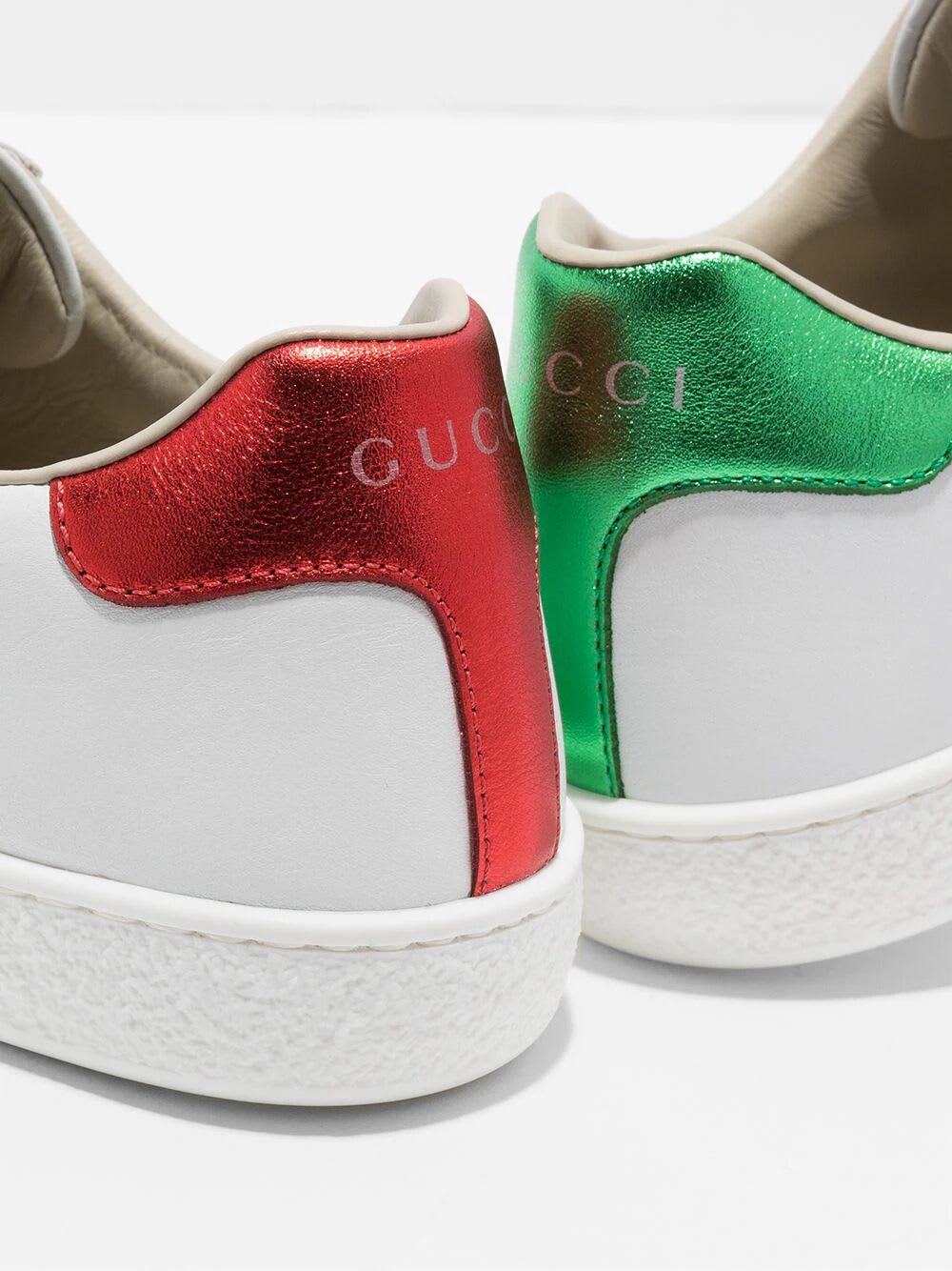 Shop Gucci Sneaker Leather In Gr White Vrv