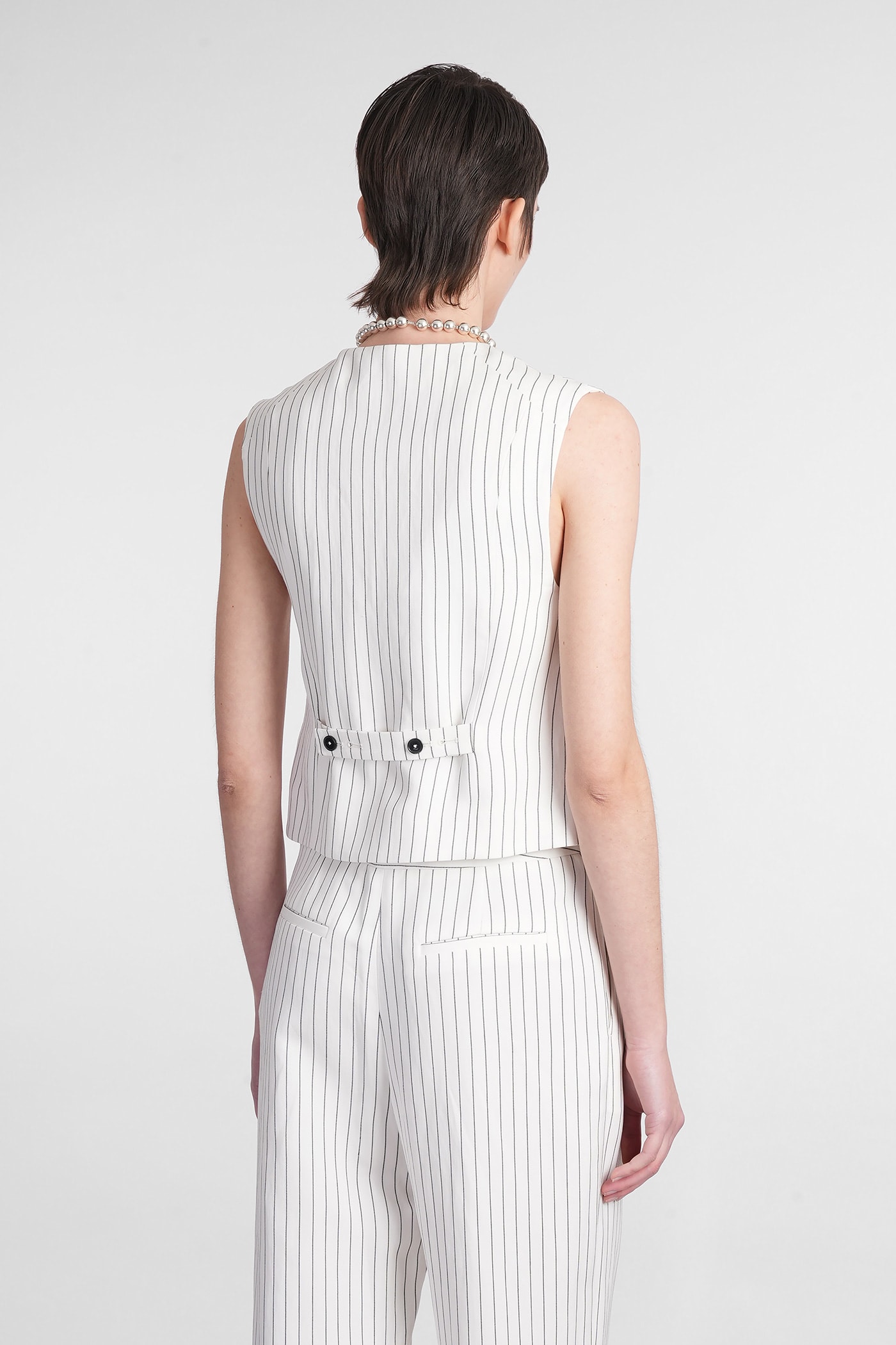 Loulou Studio Vanua Vest In White Viscose In White