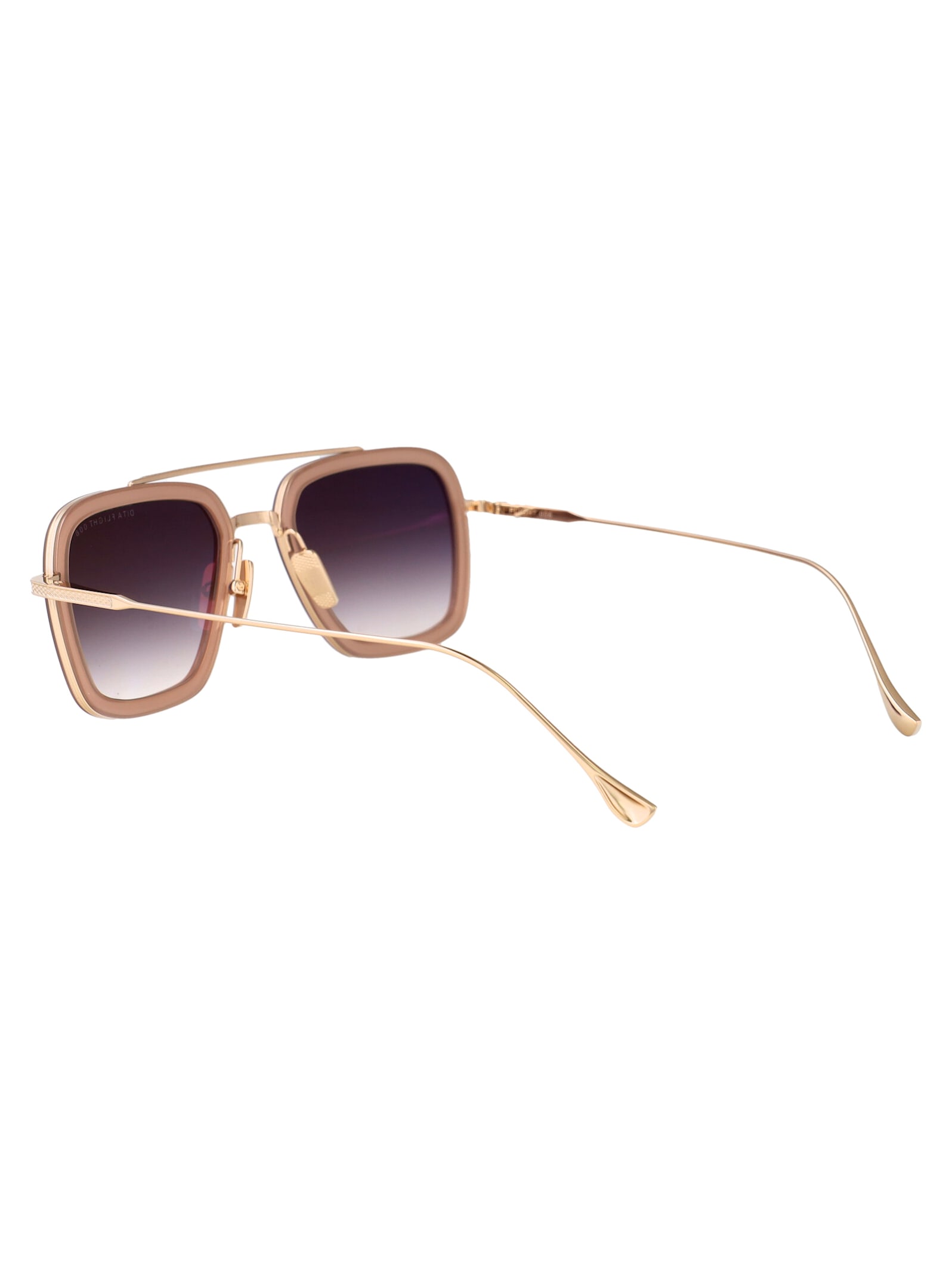 Dita Flight.006 Sunglasses In White Gold - Dusty Pink W Dark Grey To Clear Gradient - Deep Blue Flas