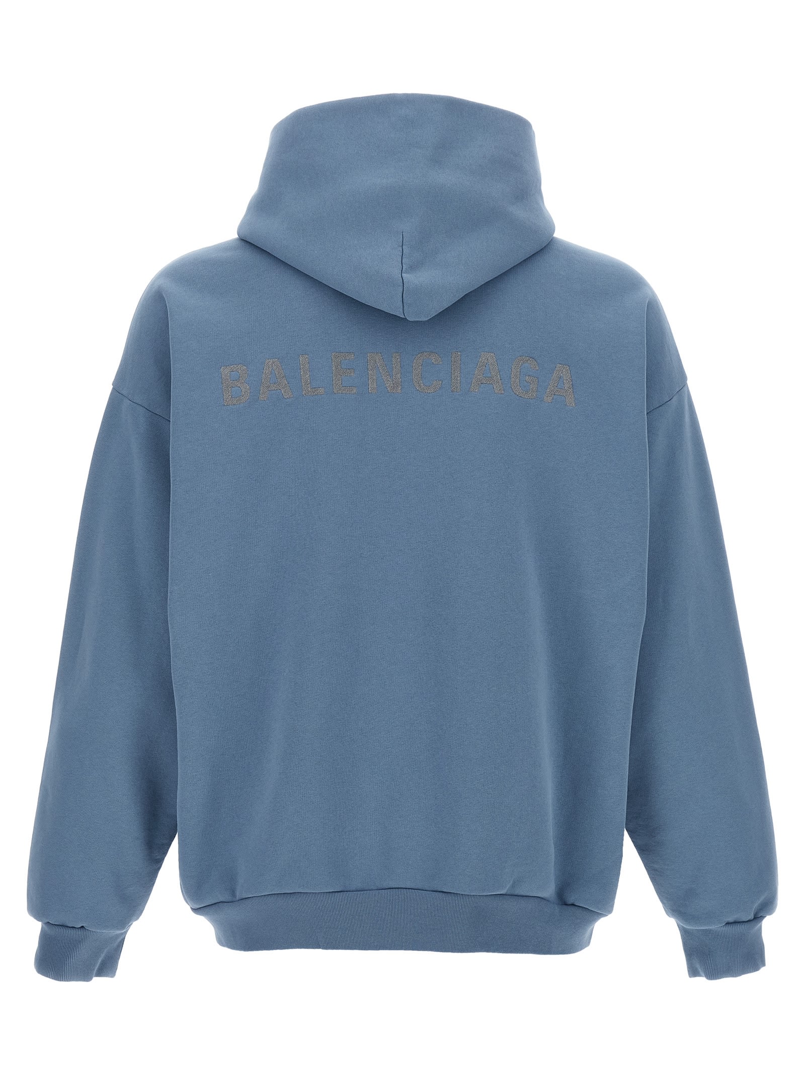 Balenciaga Back Reflective Hoodie Medium Fit In Grey Blue