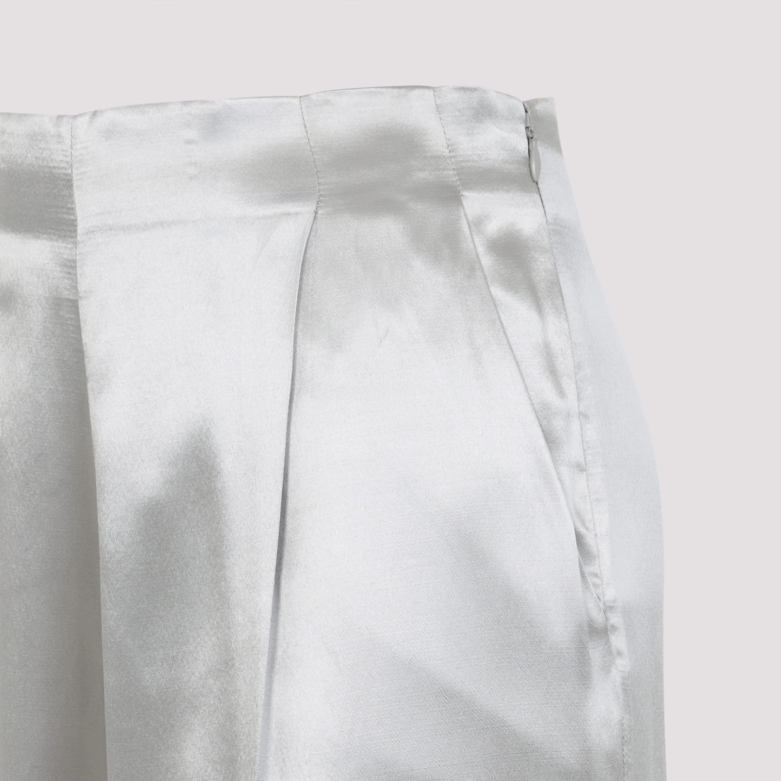 Alberta Ferretti High-waisted Silver Trousers With Tailored Fit In Gray