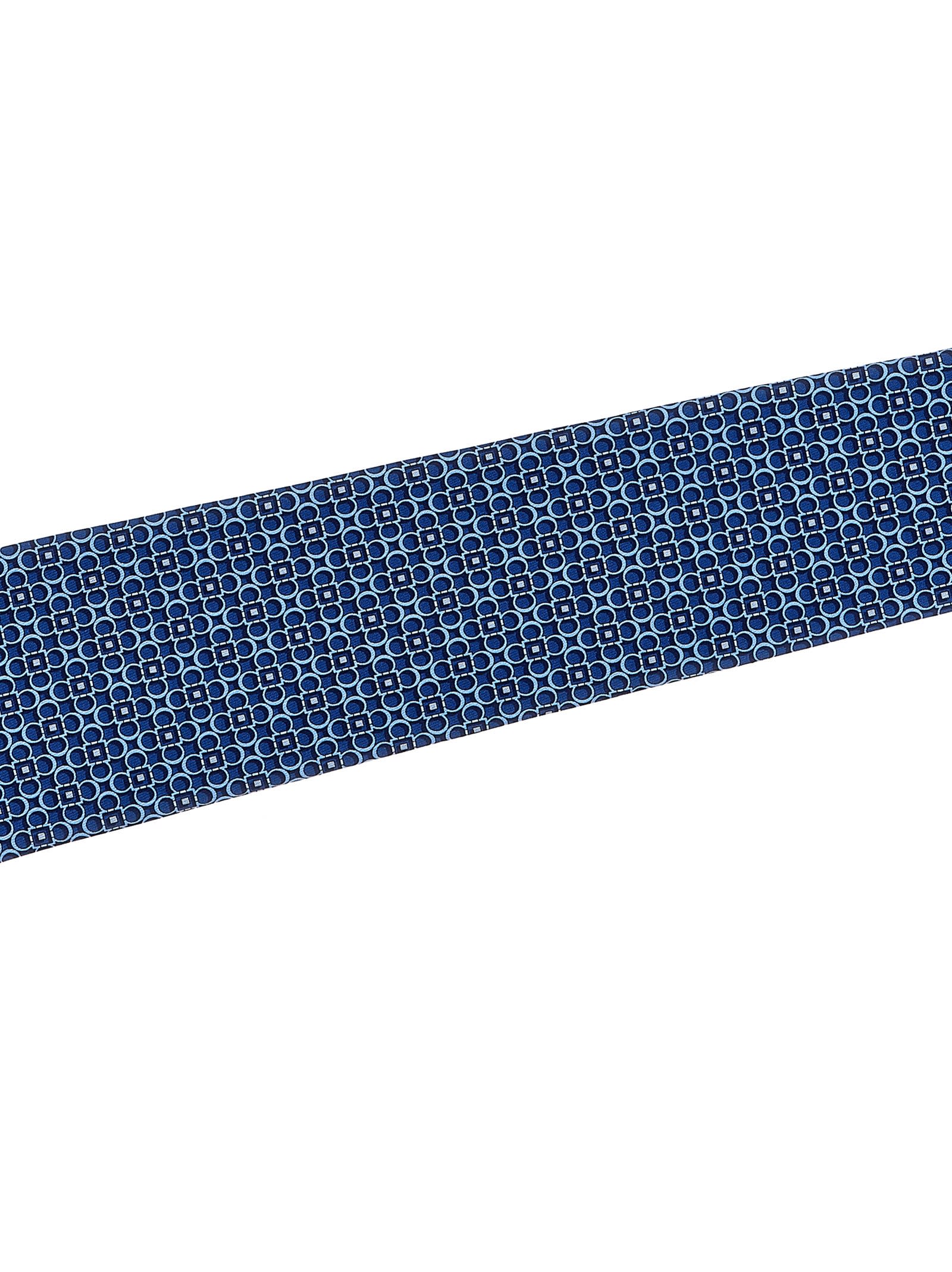 Shop Ferragamo Printed Tie In Blue