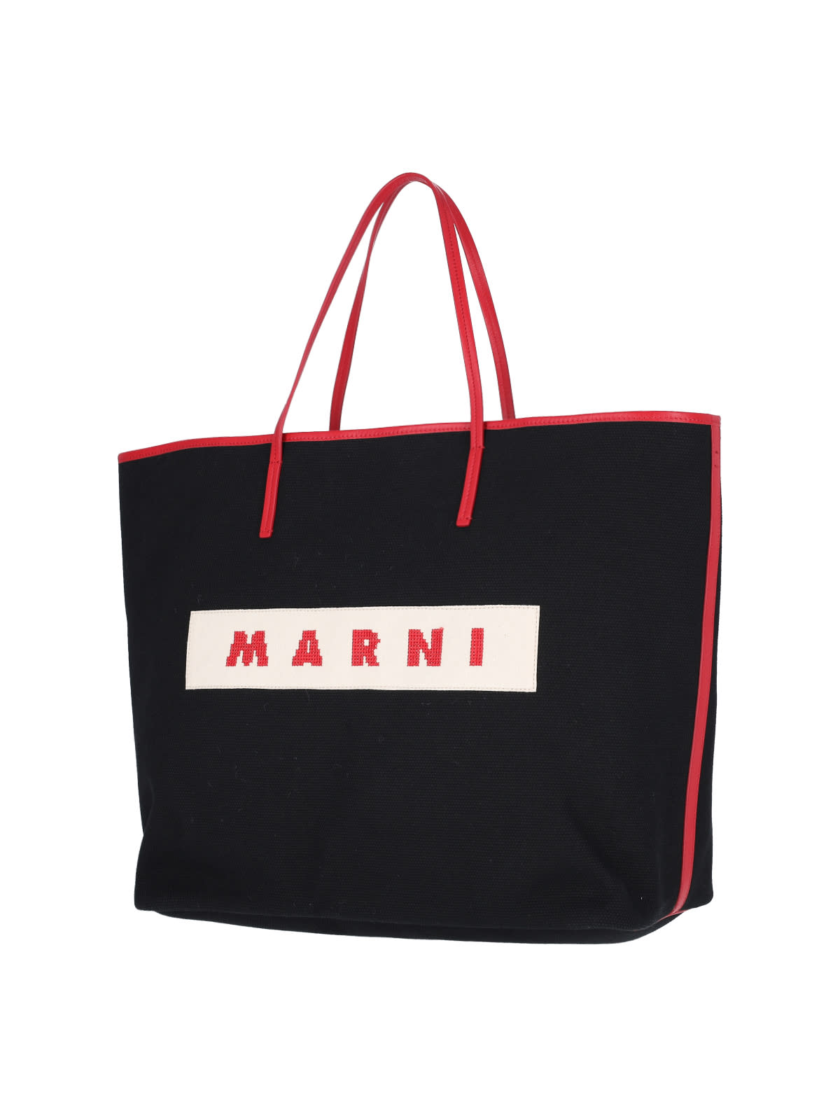 Shop Marni Logo Tote Bag In Black