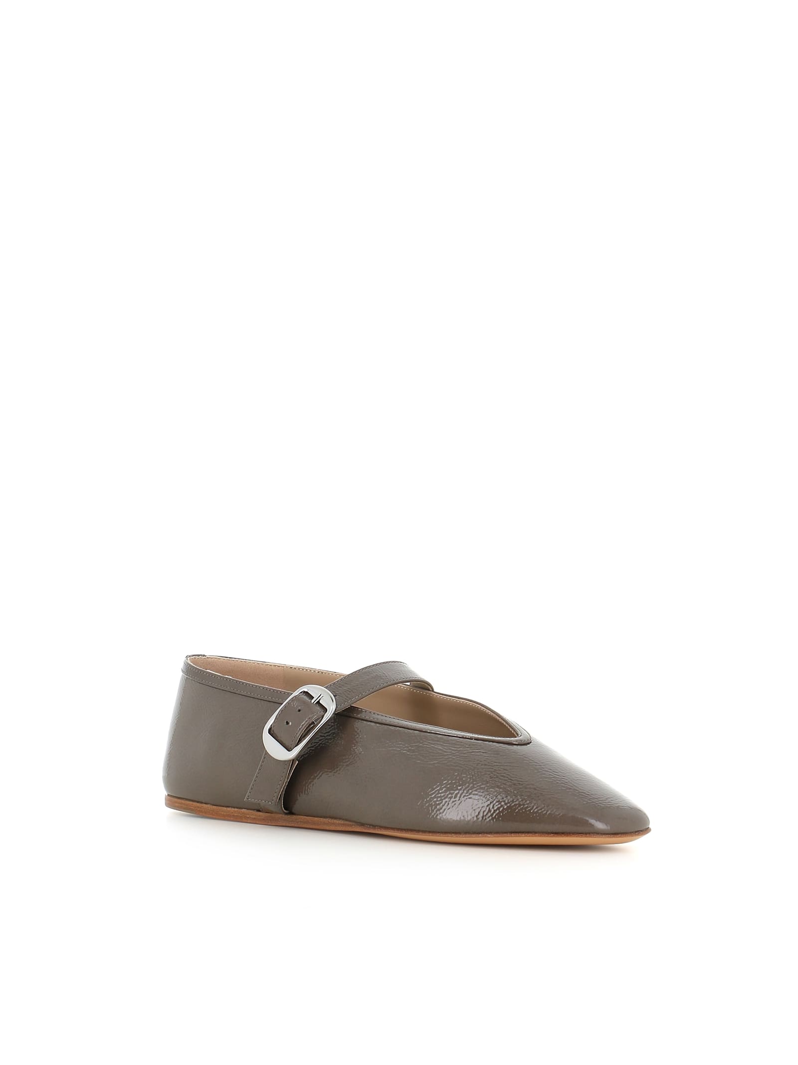 Le Monde Beryl Ballerina Stella In Dove-coloured Leather In Brown