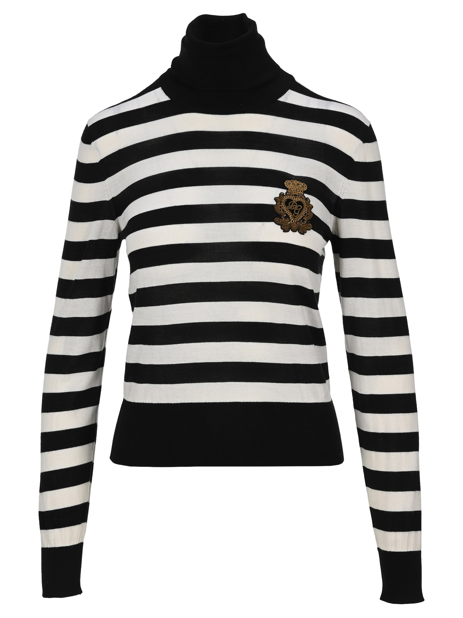 Dolce & Gabbana Dolce & gabbana Striped Crest Logo Jumper