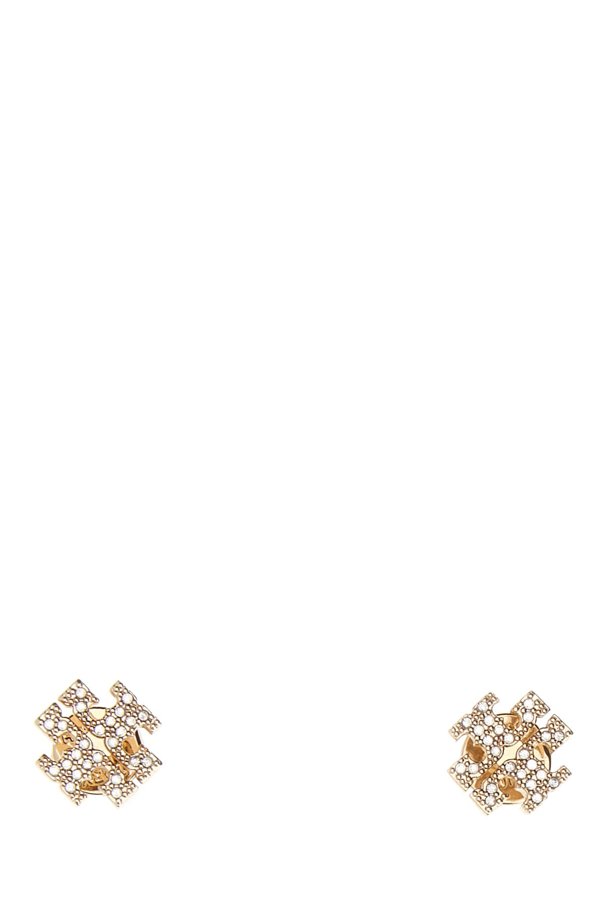 Tory Burch Gold Brass Kira Earrings In Tory Gold Crystal