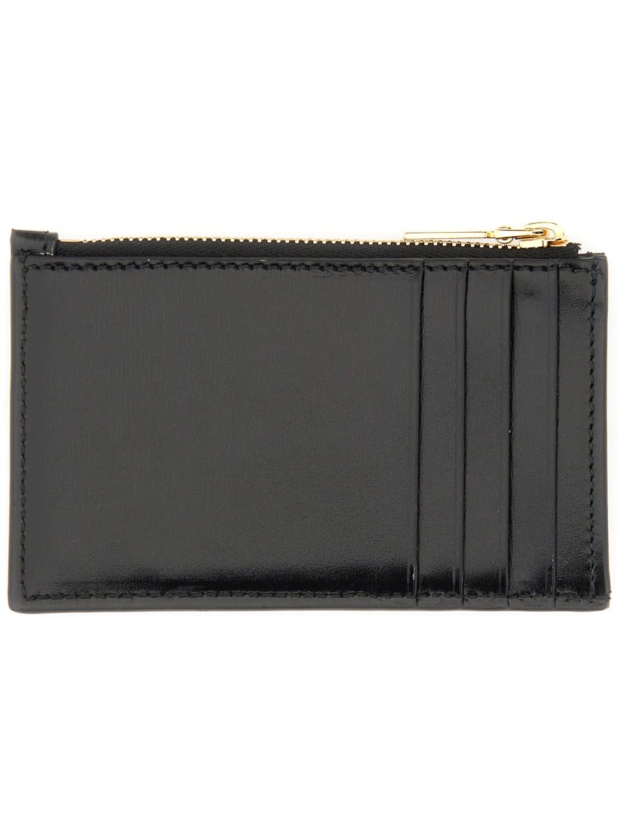 Alexander Mcqueen Zippered Card Holder In Black