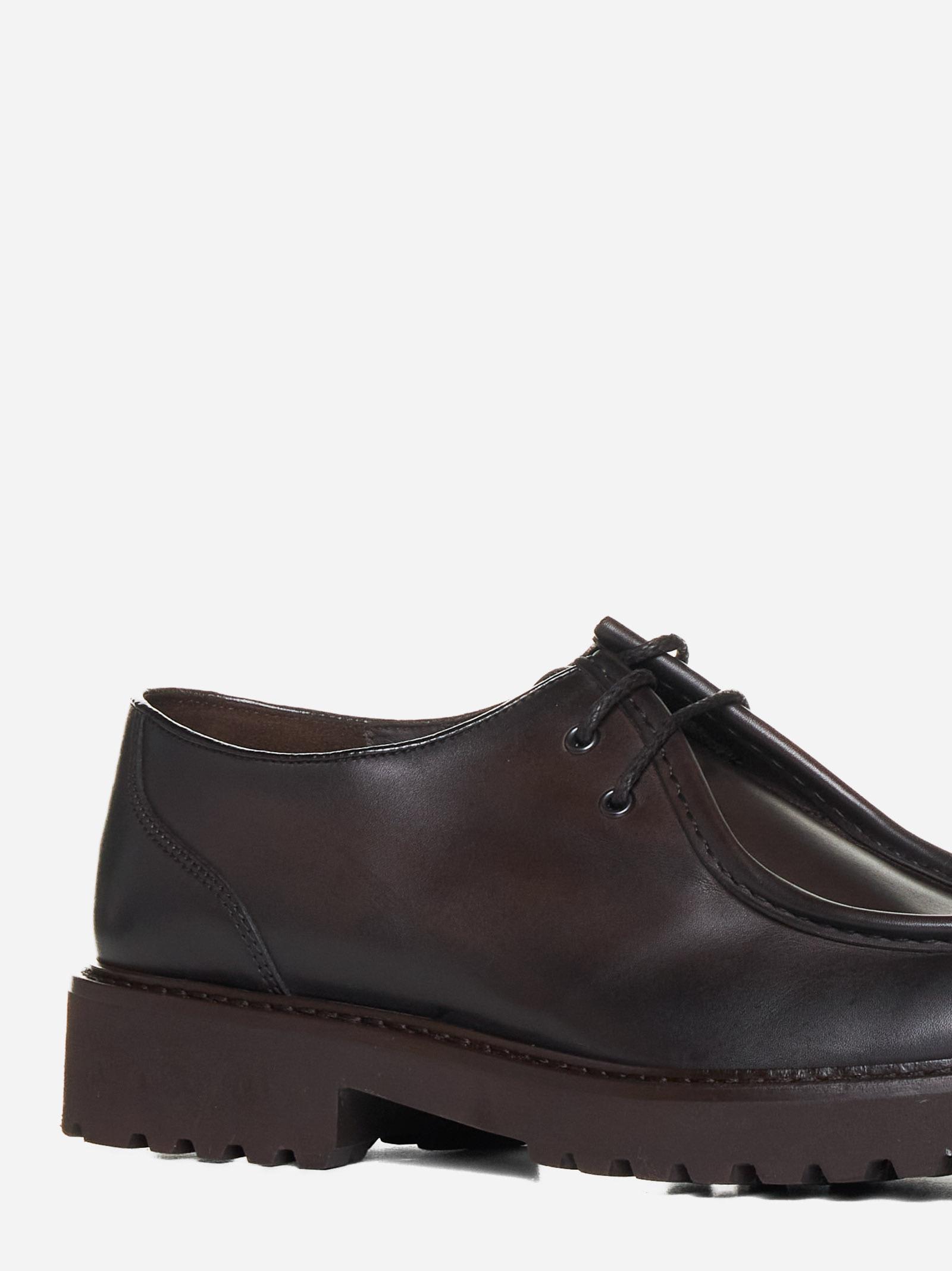 Shop Doucal's Leather Lace-ups In Marrone