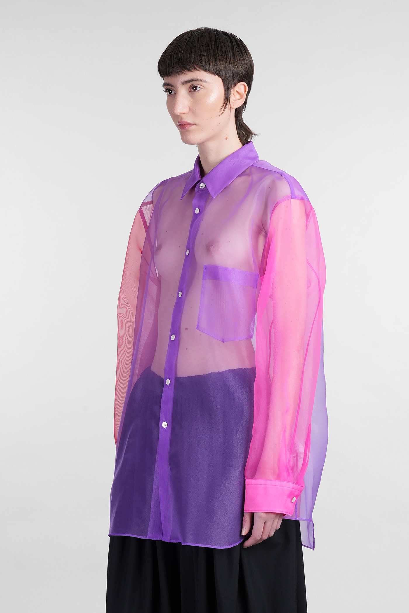 Shop Comme Des Garçons Shirt In Viola Polyester
