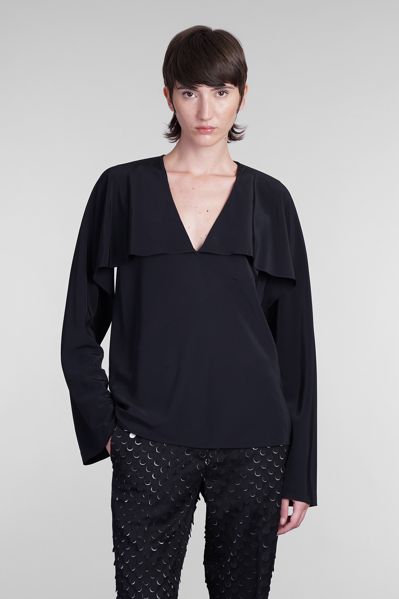 Shop Helmut Lang Blouse In Black Silk