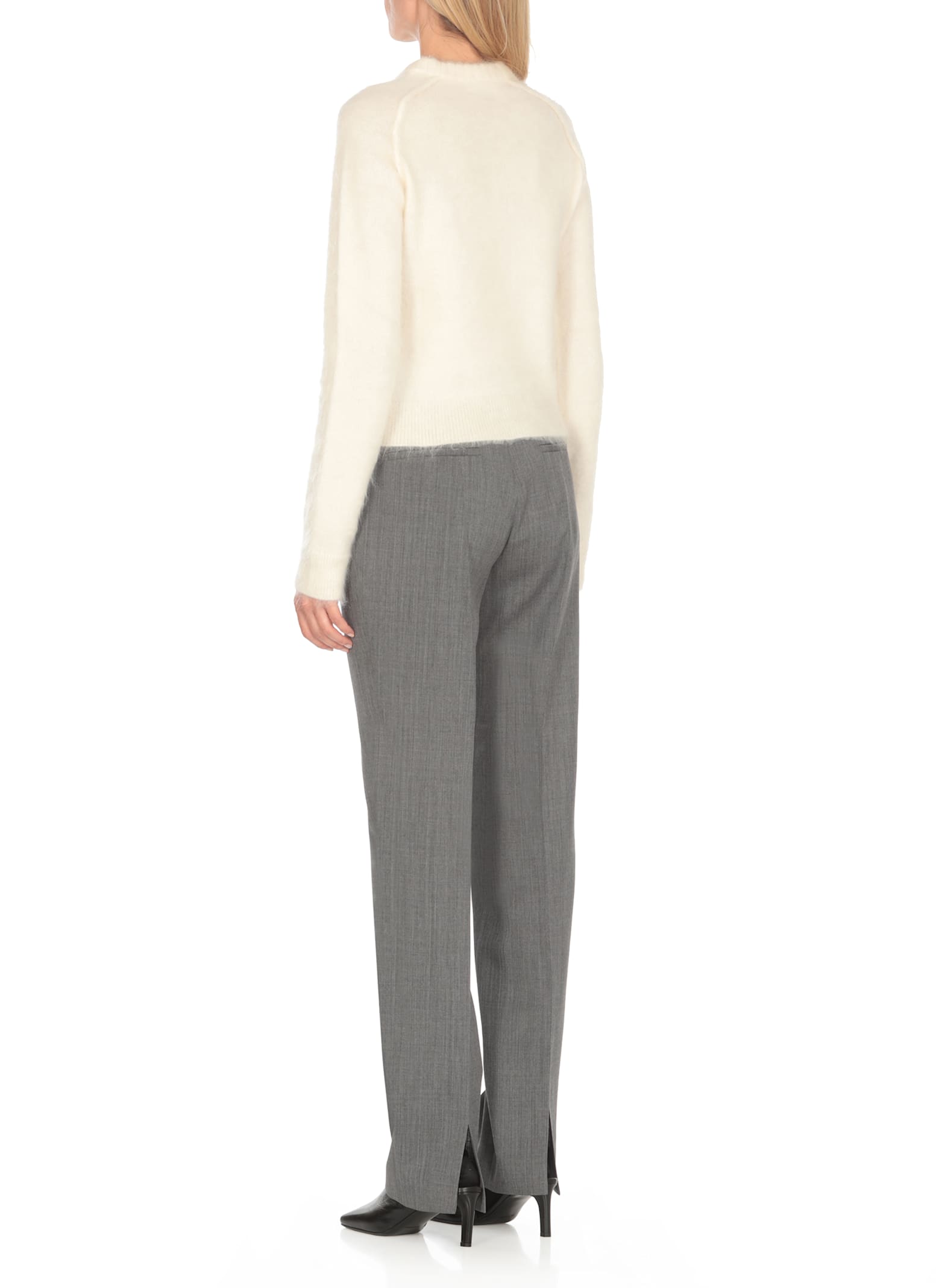 Shop Jil Sander Wool And Mohair Sweater In Ivory