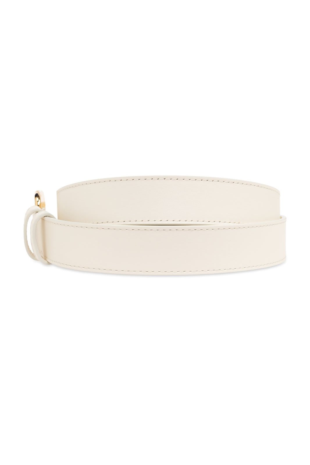 Shop Jacquemus La Ceinture Ovalo J Buckle Belt In Cream