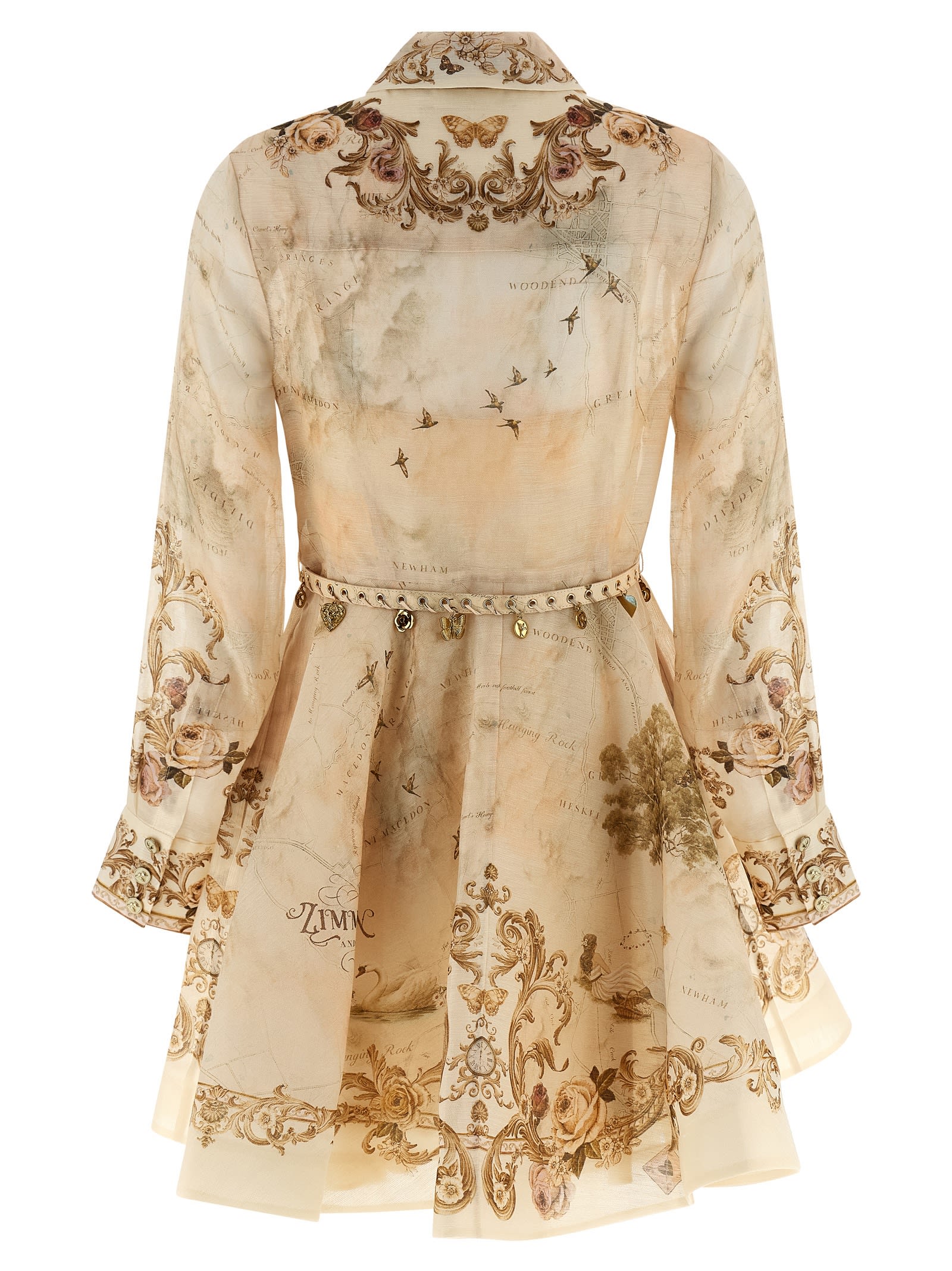 Zimmermann Memento Buttoned Dresses Beige In Brown