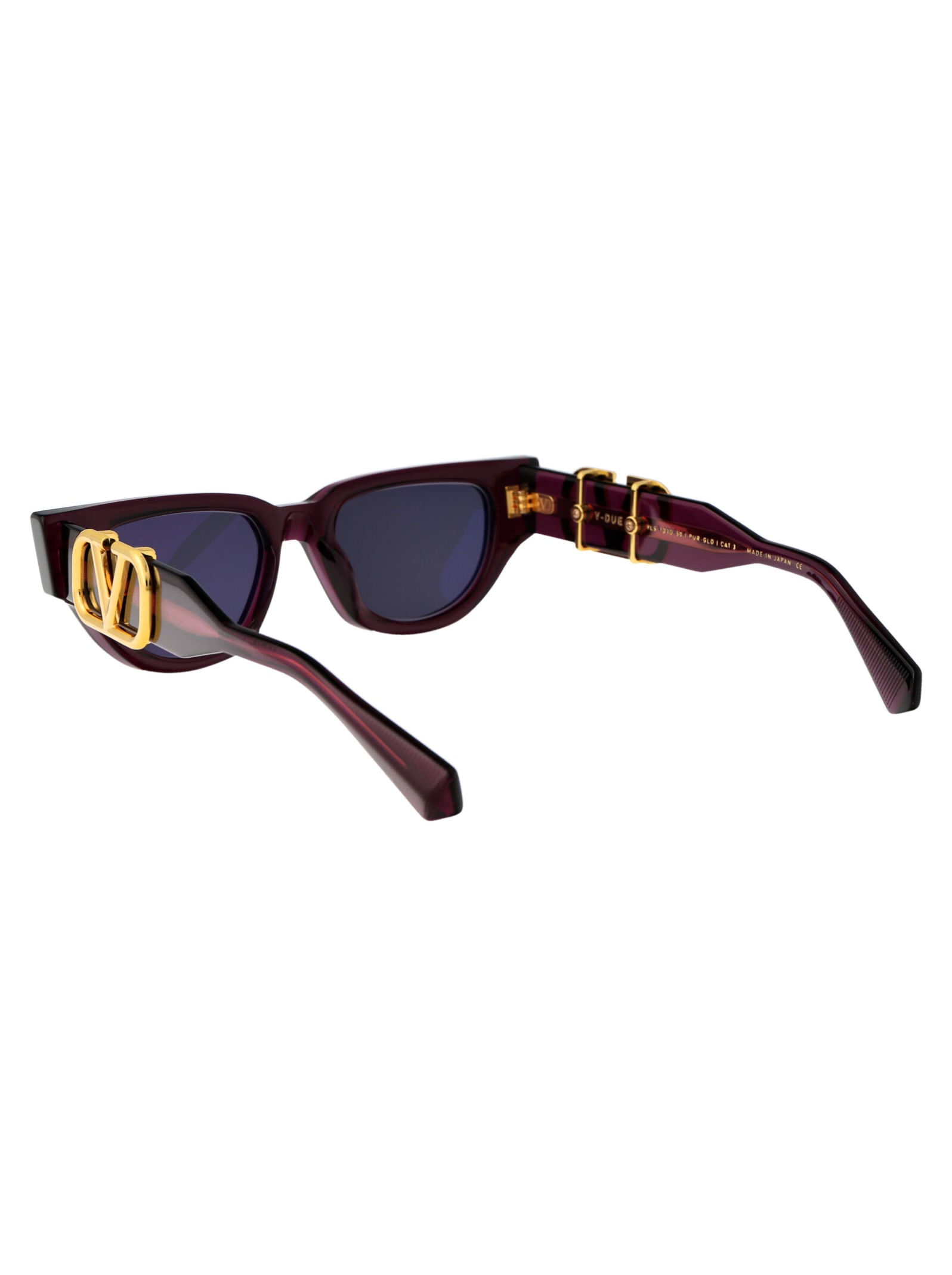 Shop Valentino V - Due Sunglasses In 103d Pur - Gld