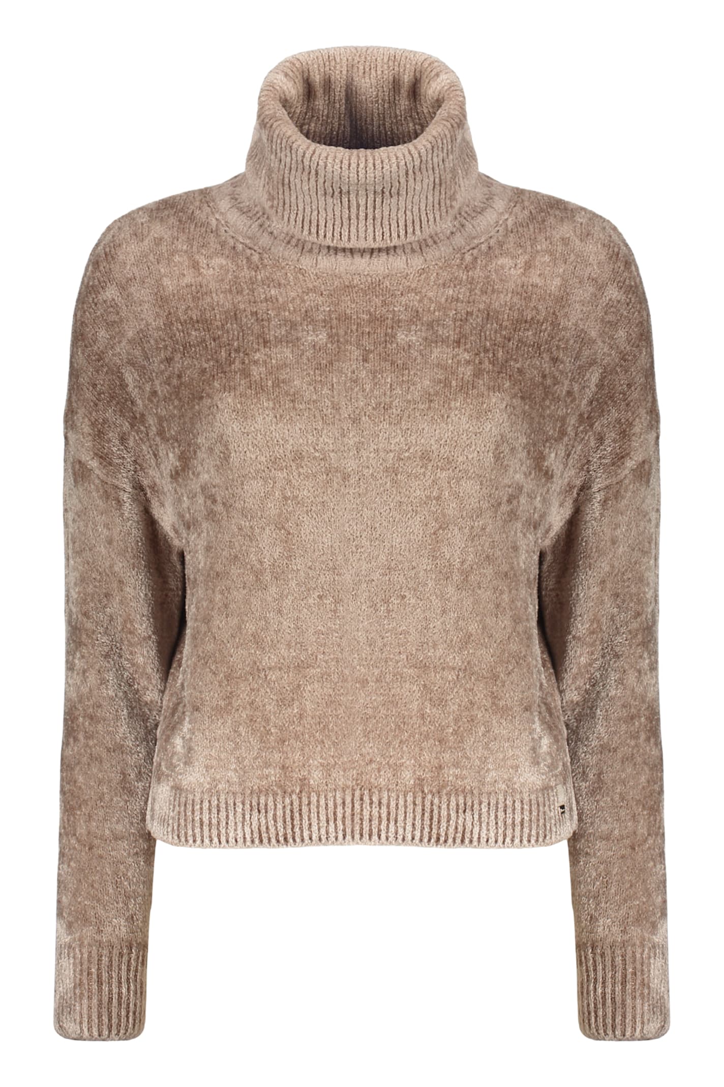 Herno Turtleneck Long-sleeved Sweater In Brown