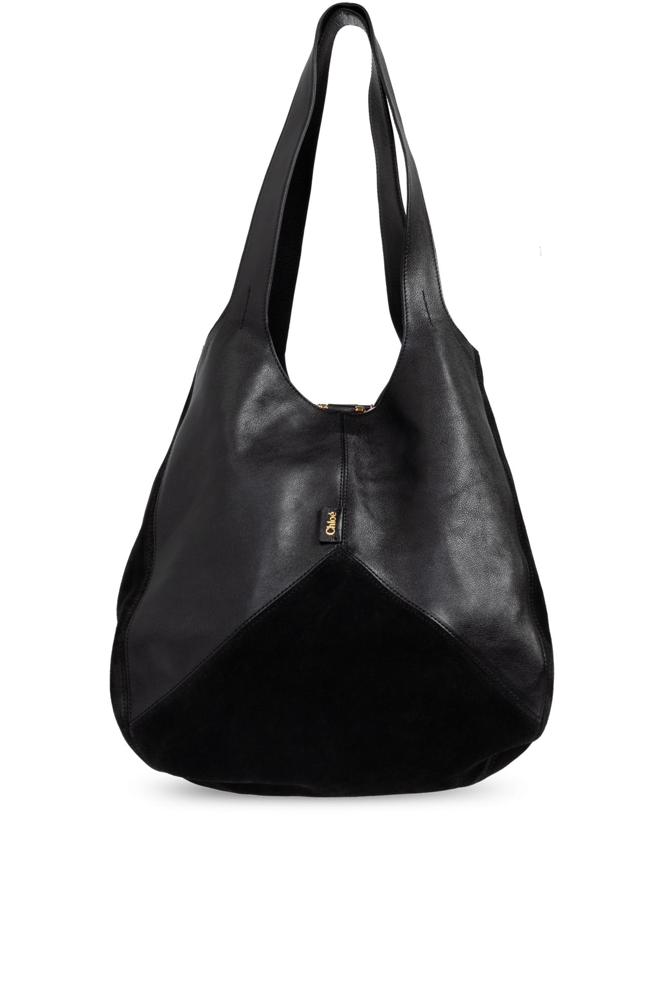 Chloé Panelled Chain Shoulder Bag In Black