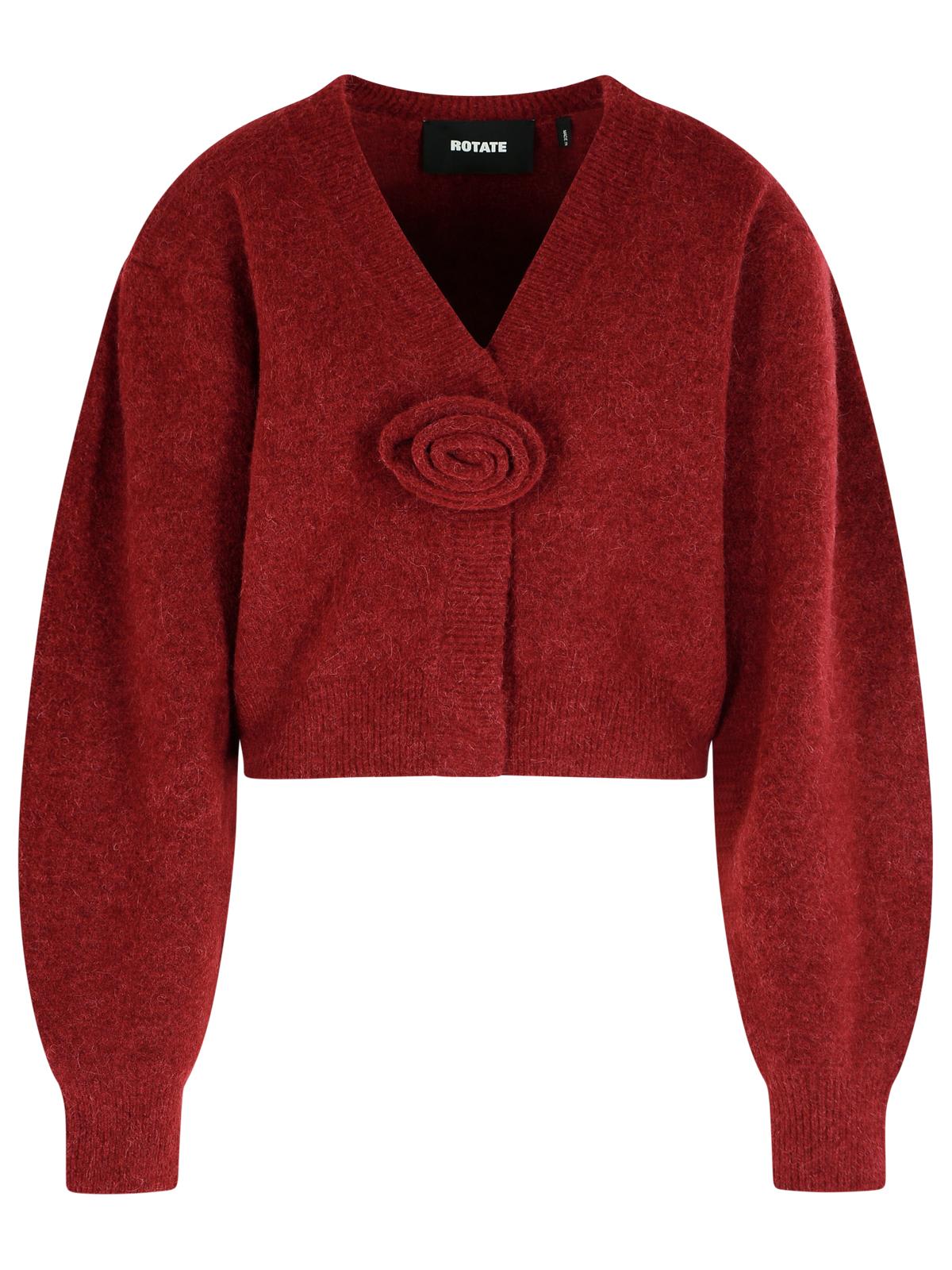 Rotate Birger Christensen Burgundy Alpaca Blend Cardigan In Purple