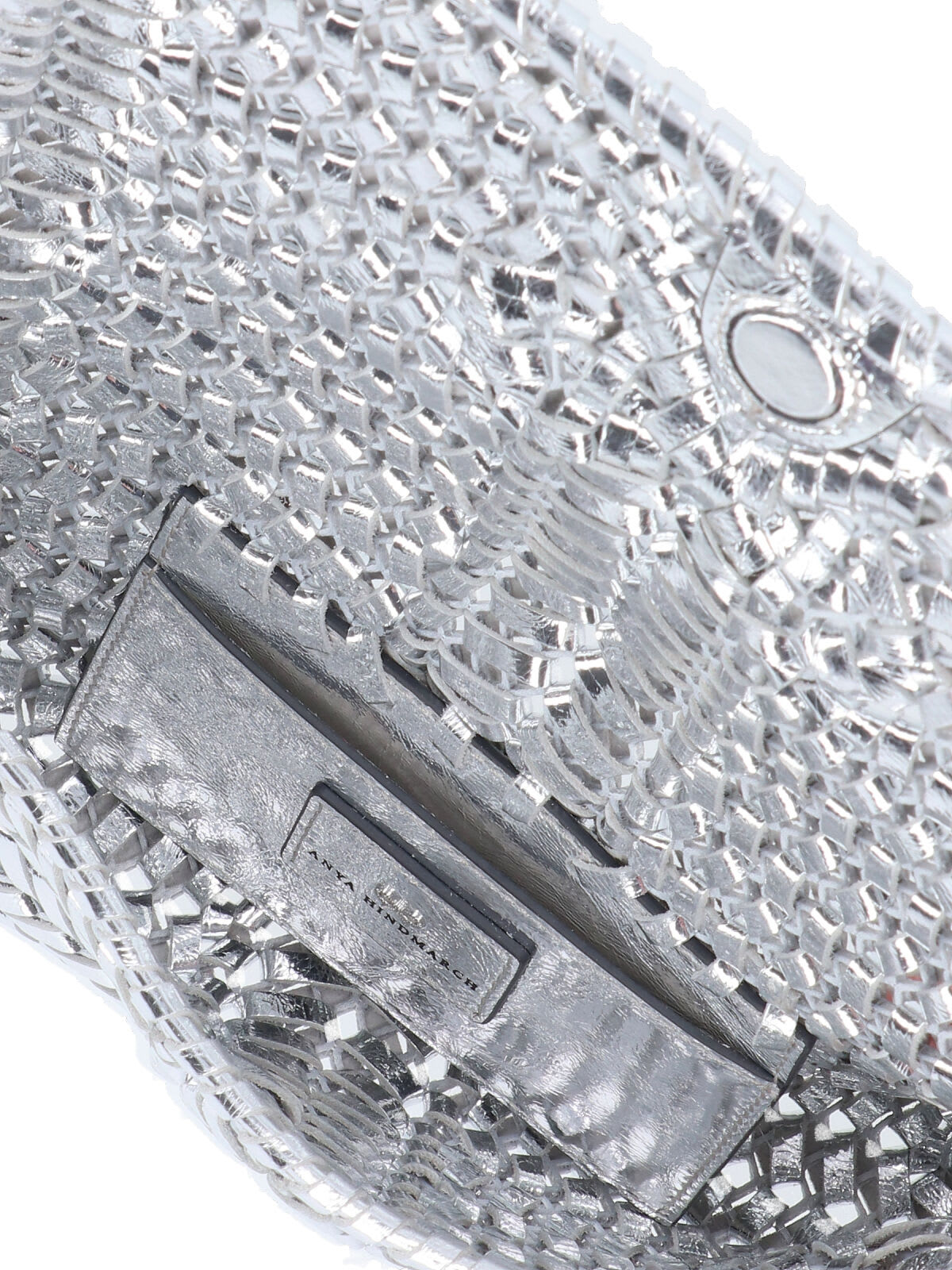 Anya Hindmarch Neeson Leather Clutch Bag In Silver