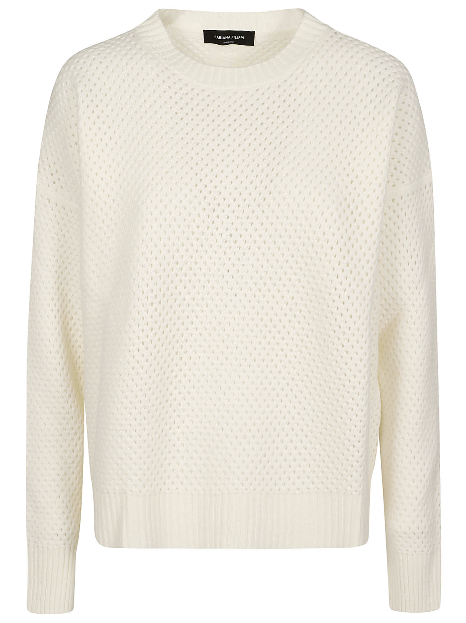 Shop Fabiana Filippi Round Neck Sweater In Rafia