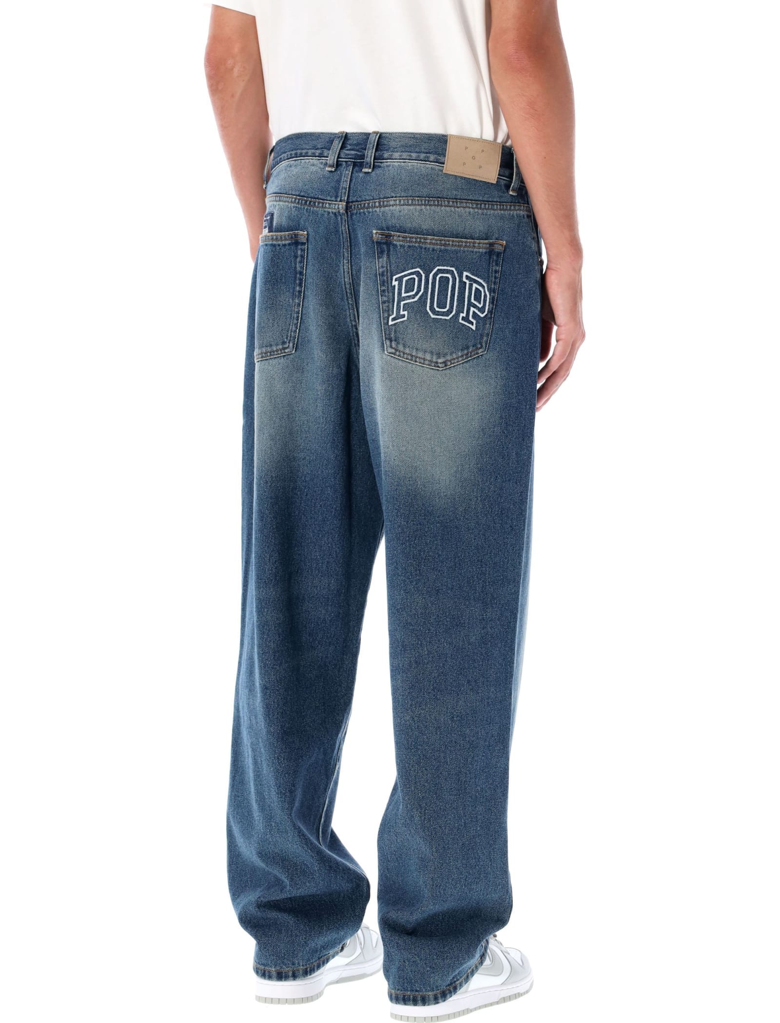 Shop Pop Trading Company Pop Jeans In Med Blue