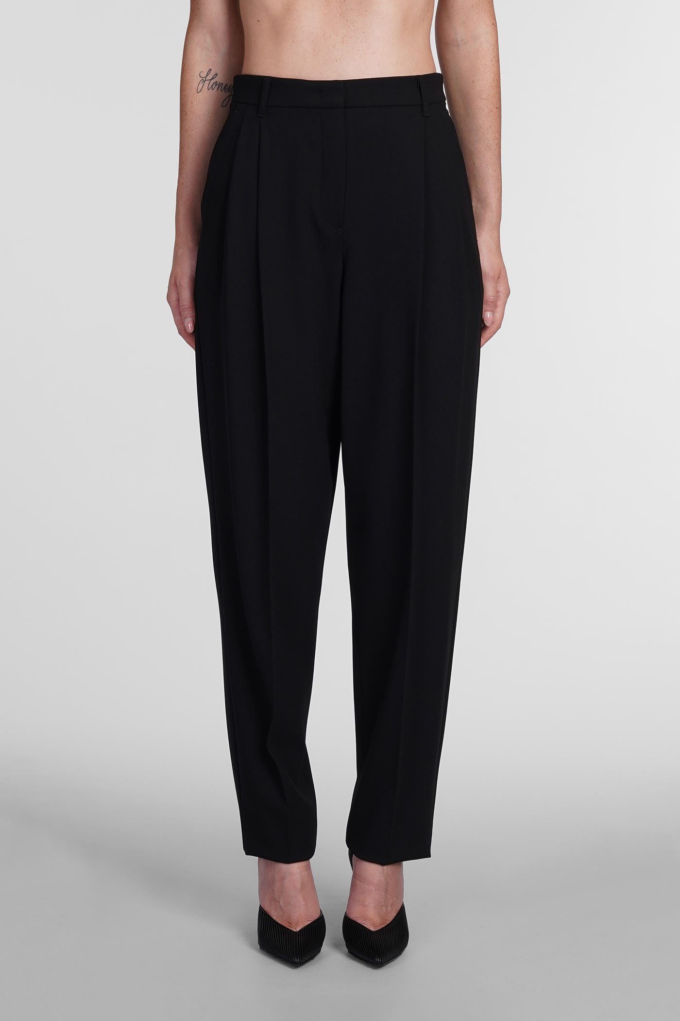 EMPORIO ARMANI PANTS IN BLACK WOOL