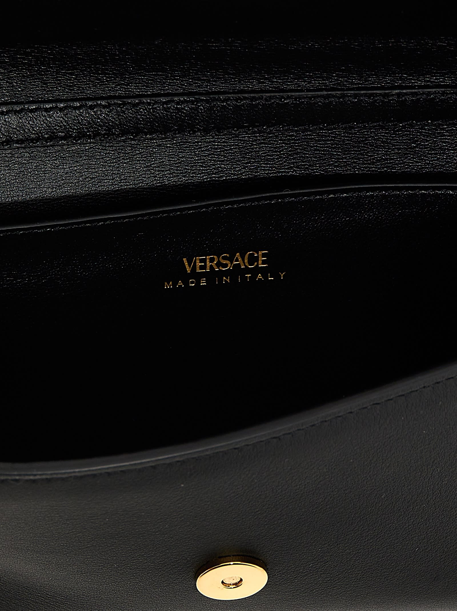 Shop Versace Medusa 95 Wallet On Chain In Black