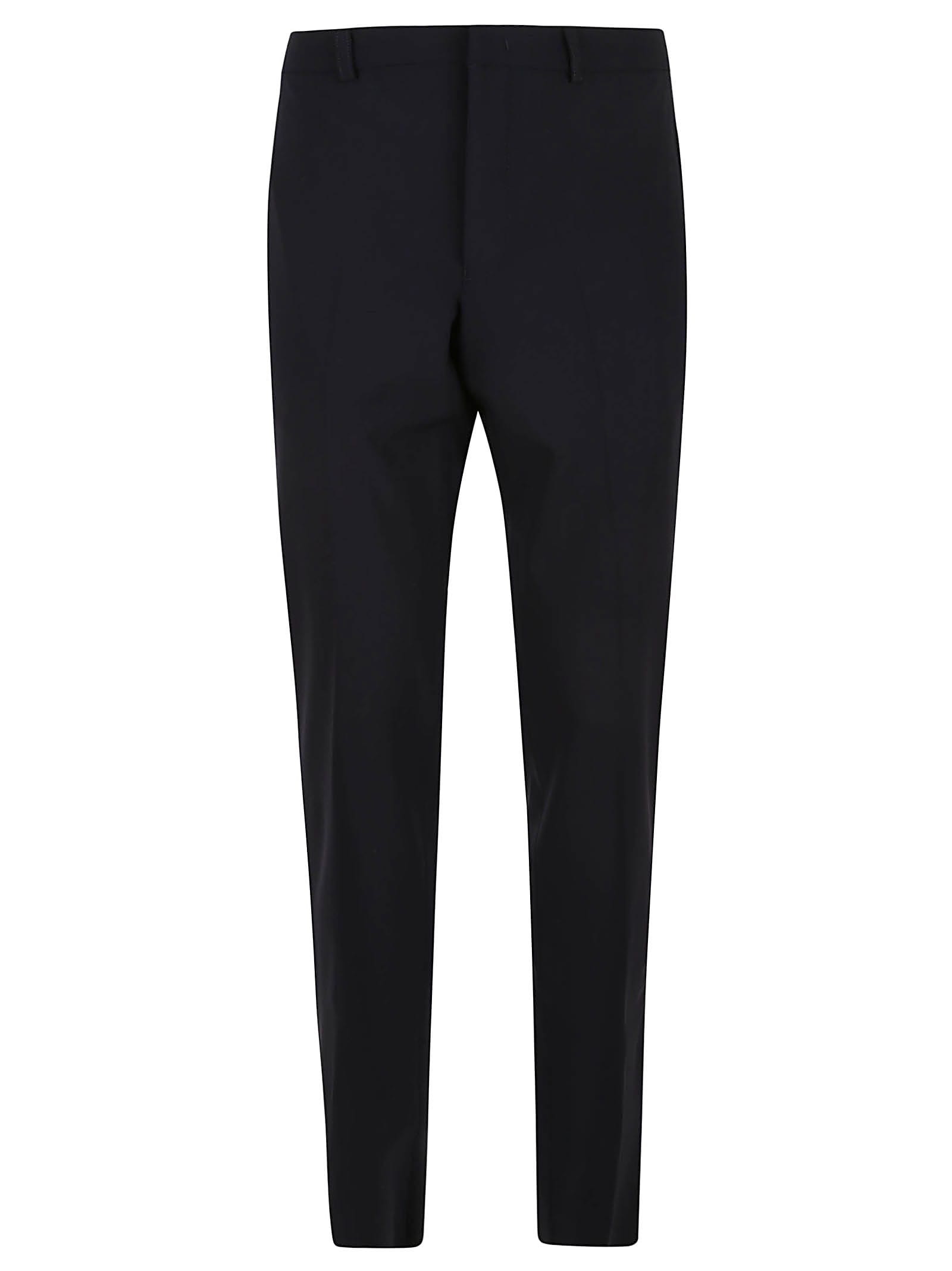 Emporio Armani Technical Stretch Gabardine Regular Fit Pants In Blu