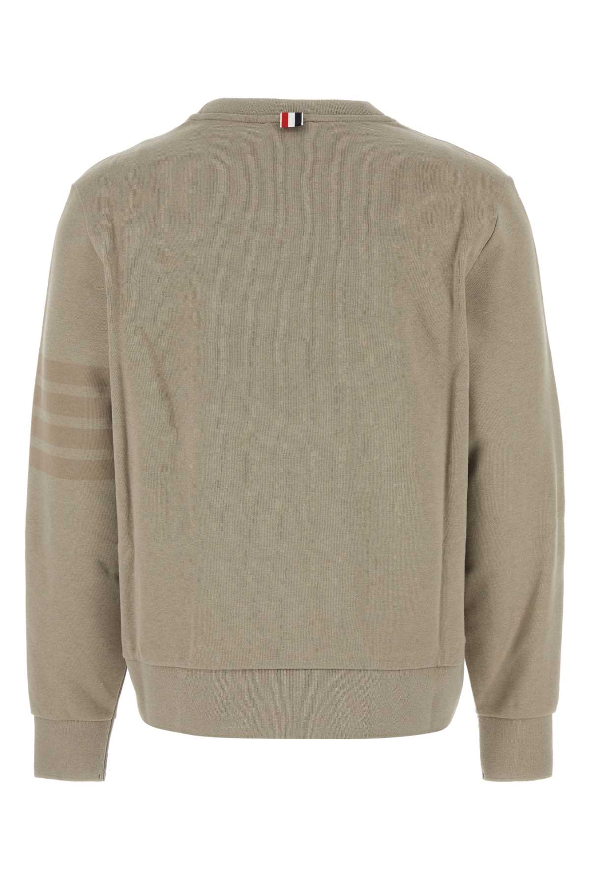 Shop Thom Browne Dove Grey Cotton Sweatshirt In Beige