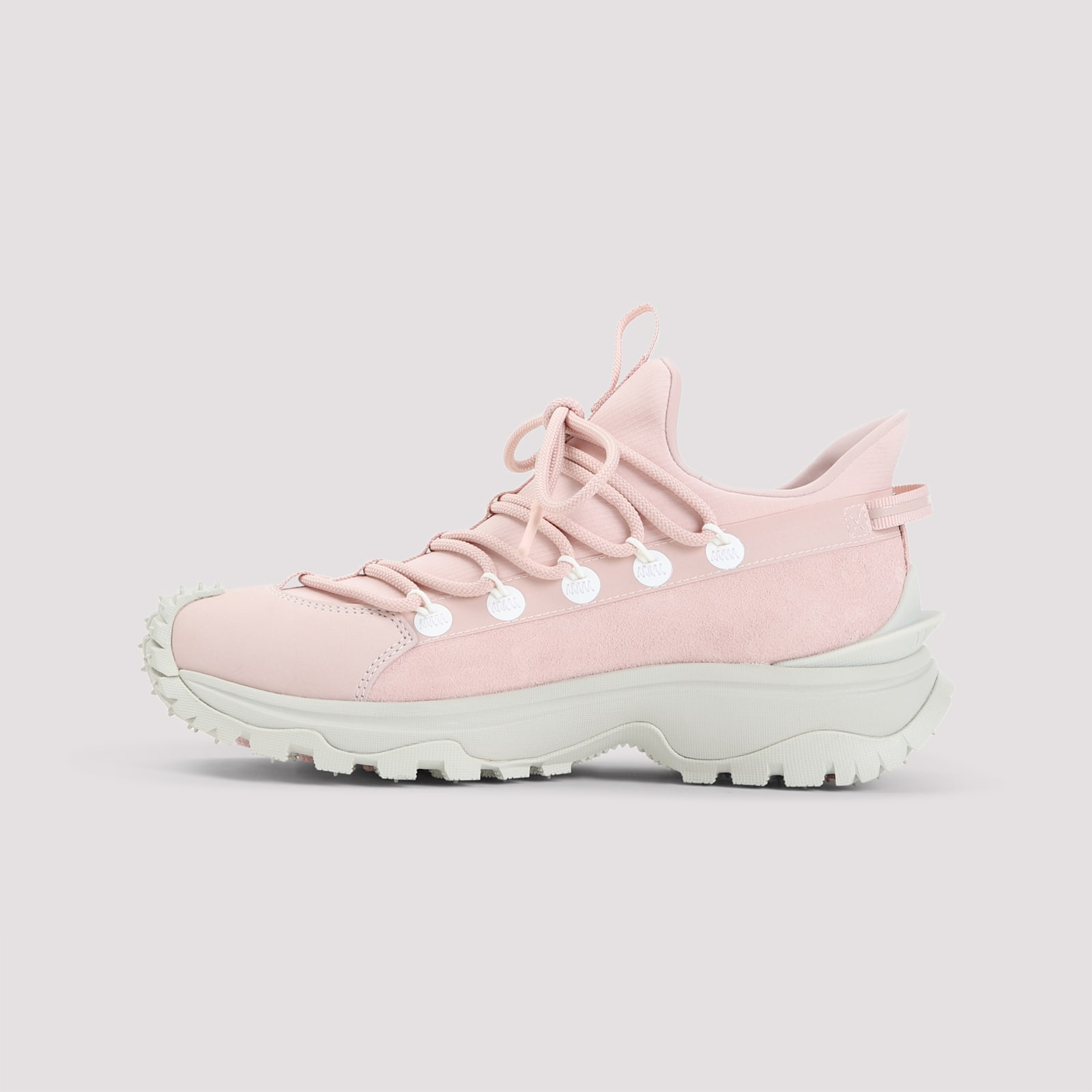 Moncler Trailgrip Lite2 Sneakers With Rugged Sole And Distinctive Logo In Pastel Pink