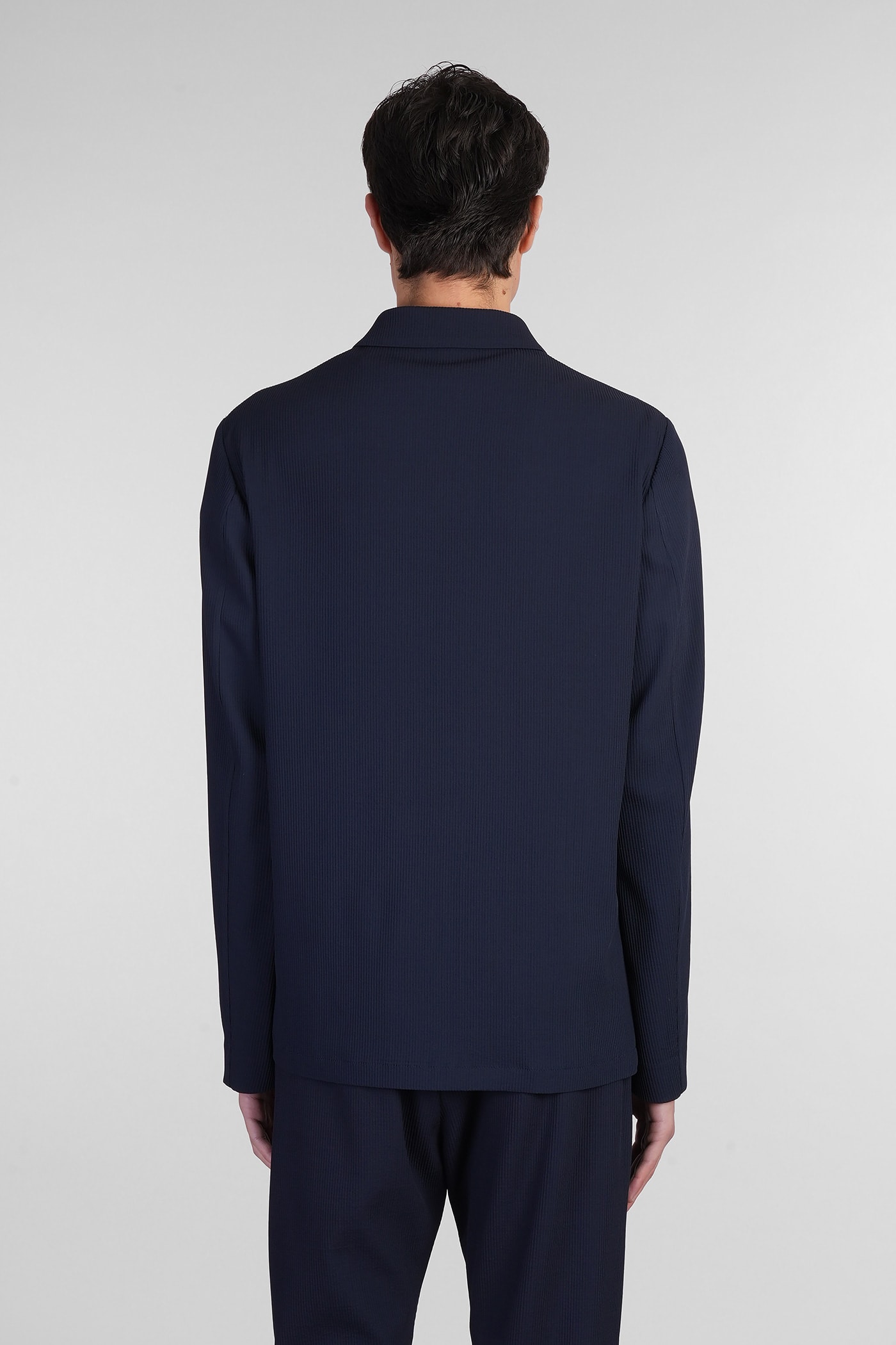 BARENA VENEZIA MARAFON CASUAL JACKET IN BLUE WOOL