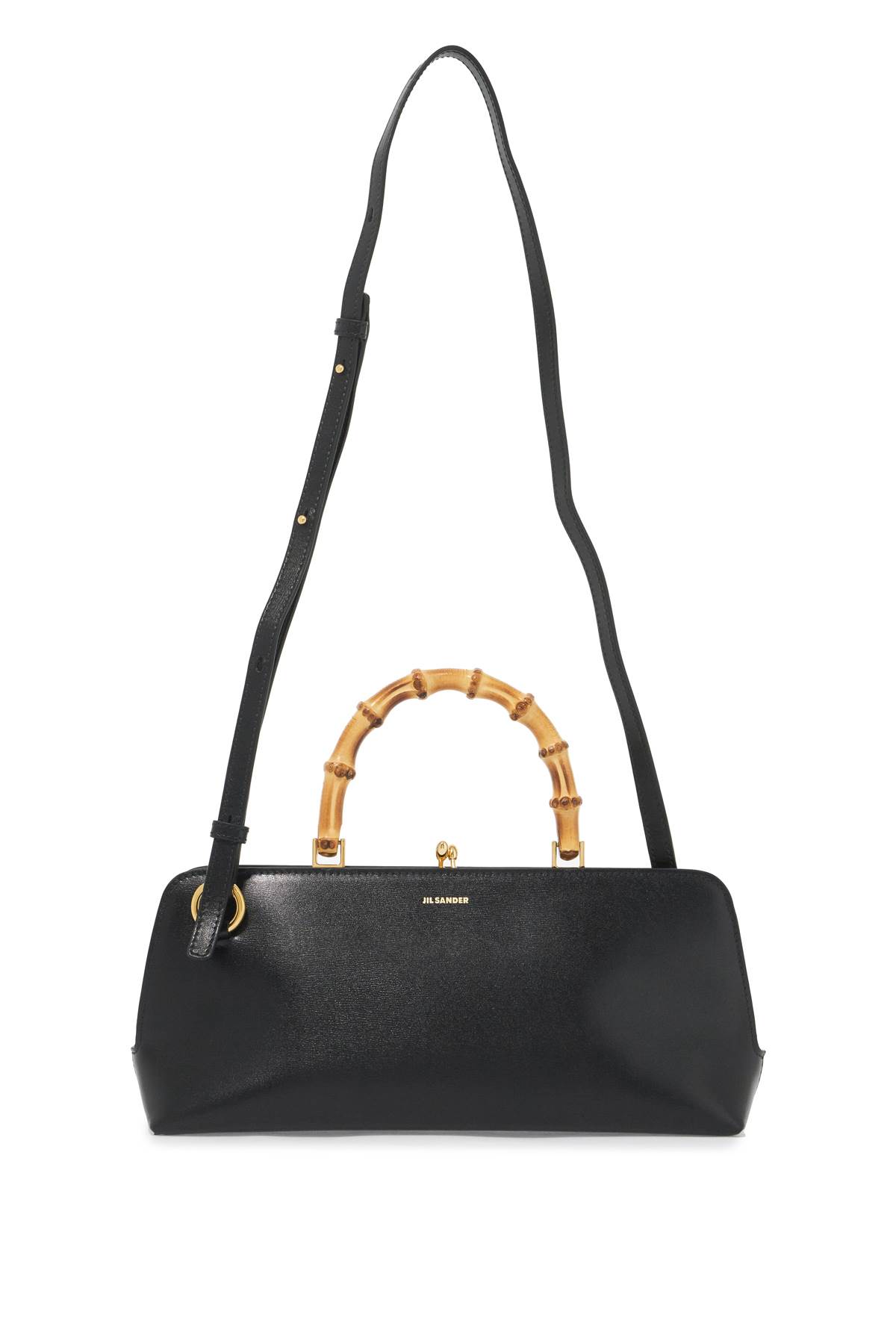 Shop Jil Sander Small Goji Bamboo Shoulder Bag In Black (black)