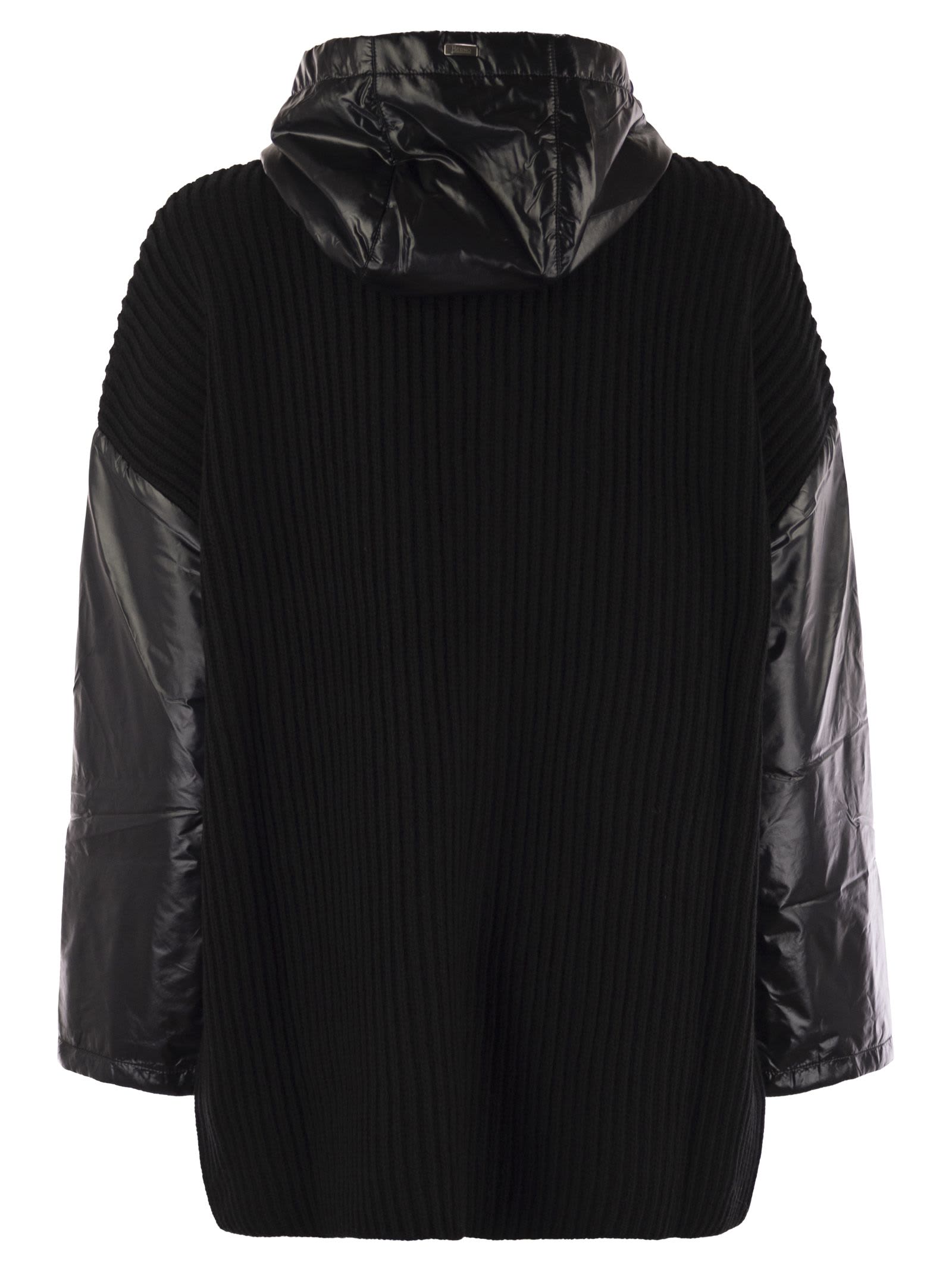 Herno Resort Jacket In Wool And Ultralight Nylon In Black