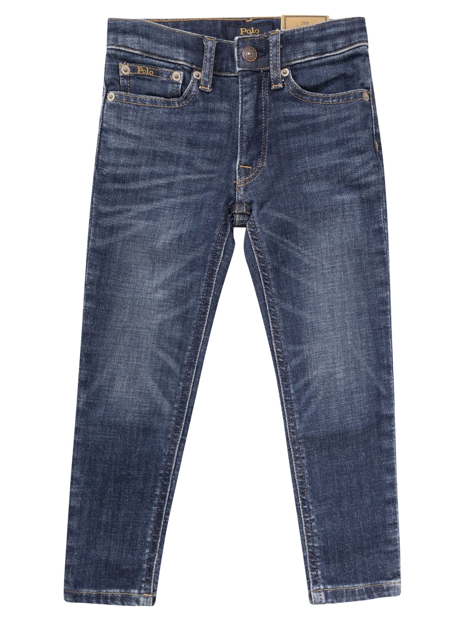 Polo Ralph Lauren Skinny-fit High Waist Stretch Jeans In Blue