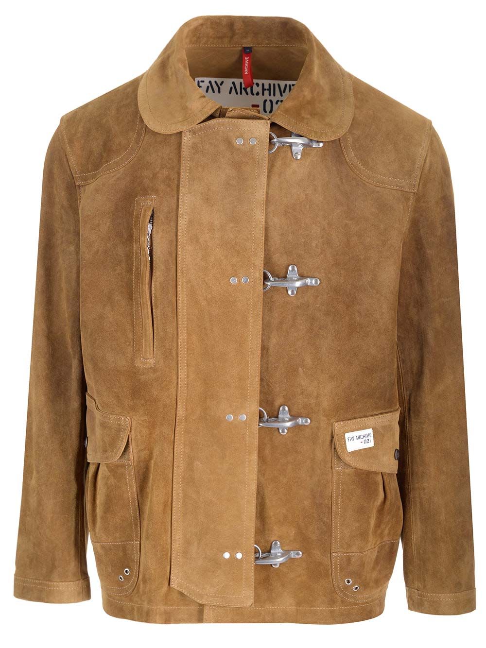 Shop Fay 4 Ganci Archive Suede Jacket In Brown