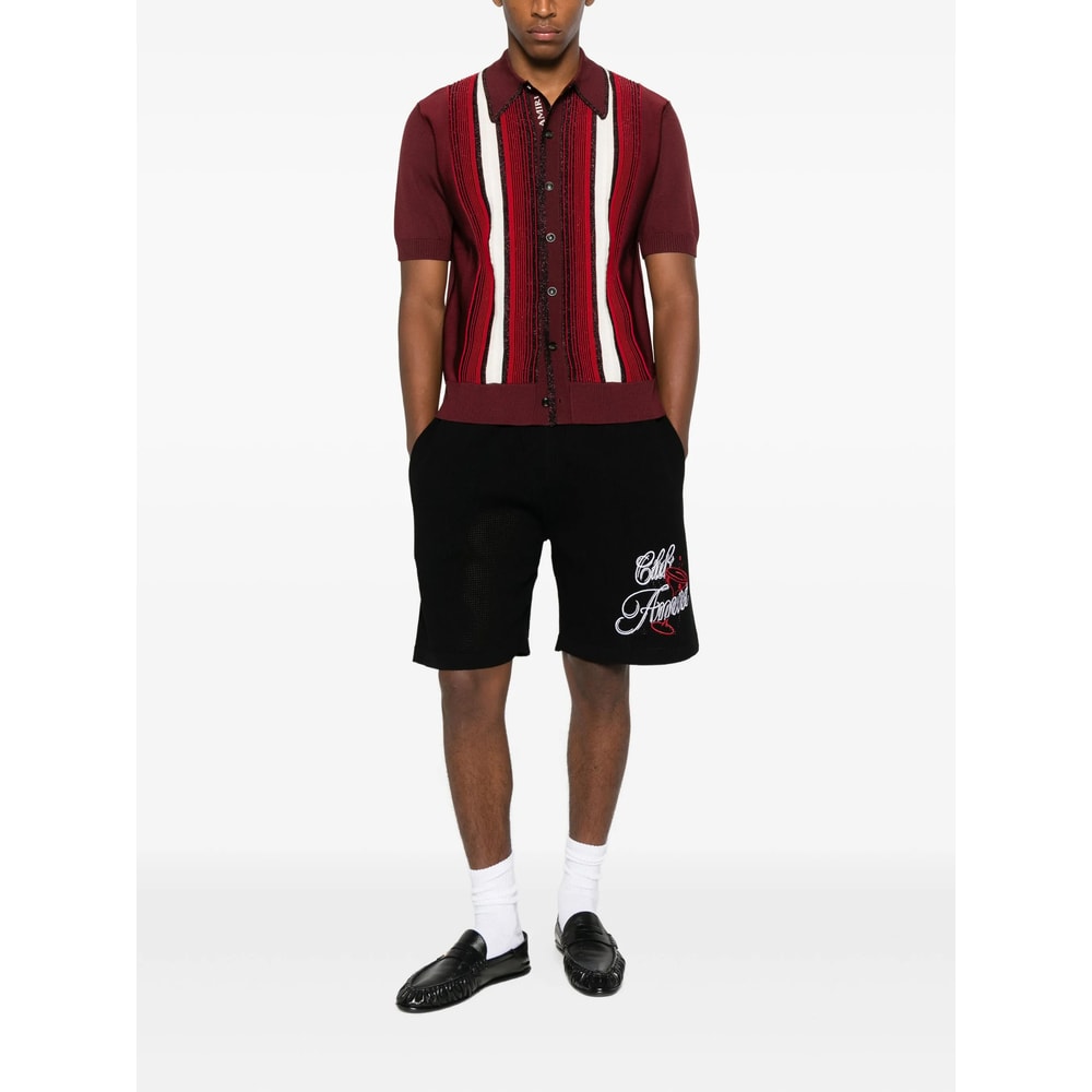 Amiri Embroidered-lettering Shorts In Black