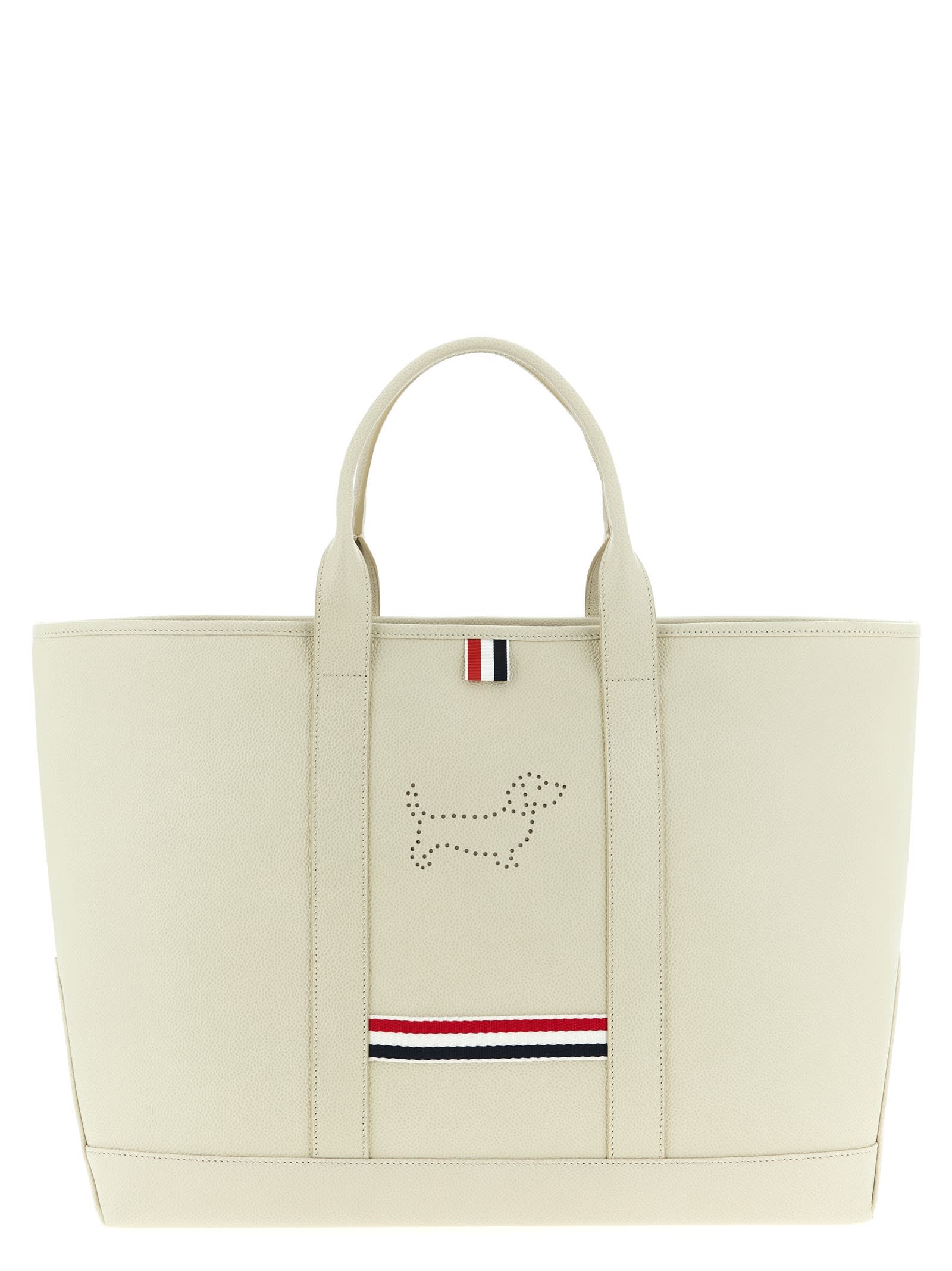 Thom Browne Tool Tote Shopping Bag In White