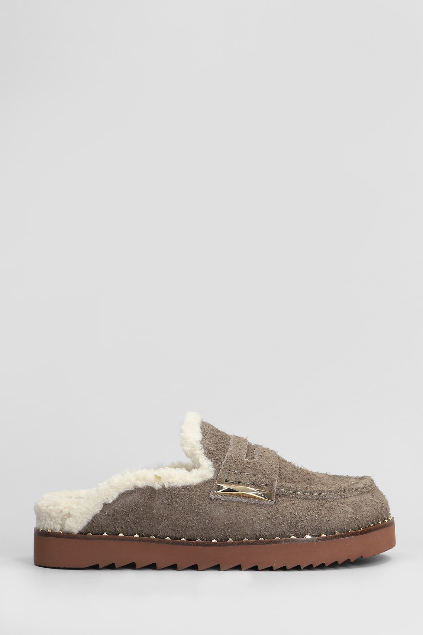 Shop Ash Genda Slipper-mule In Taupe Suede