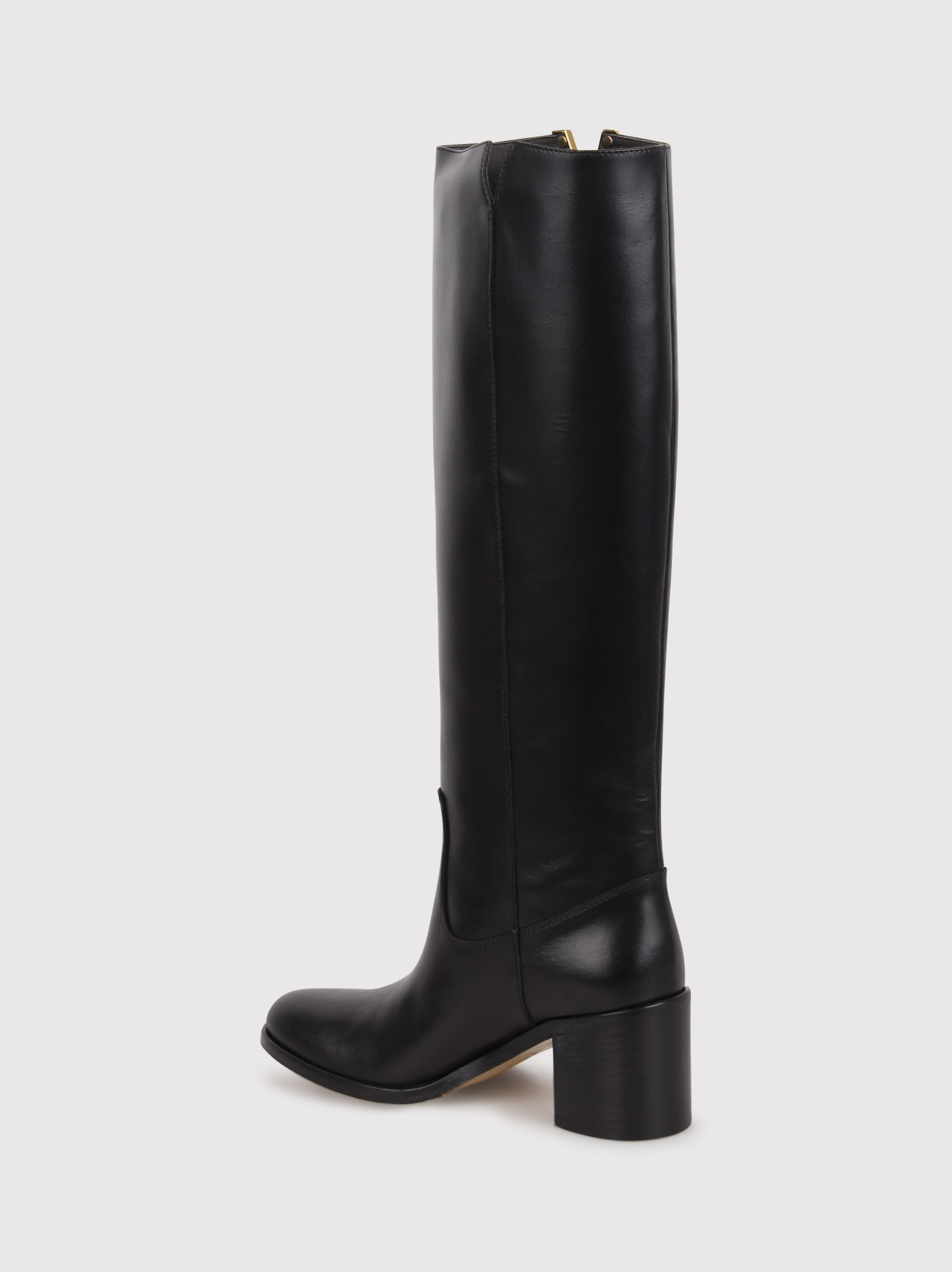 Shop Via Roma 15 65mm Logo Plaque Knee-high Boots