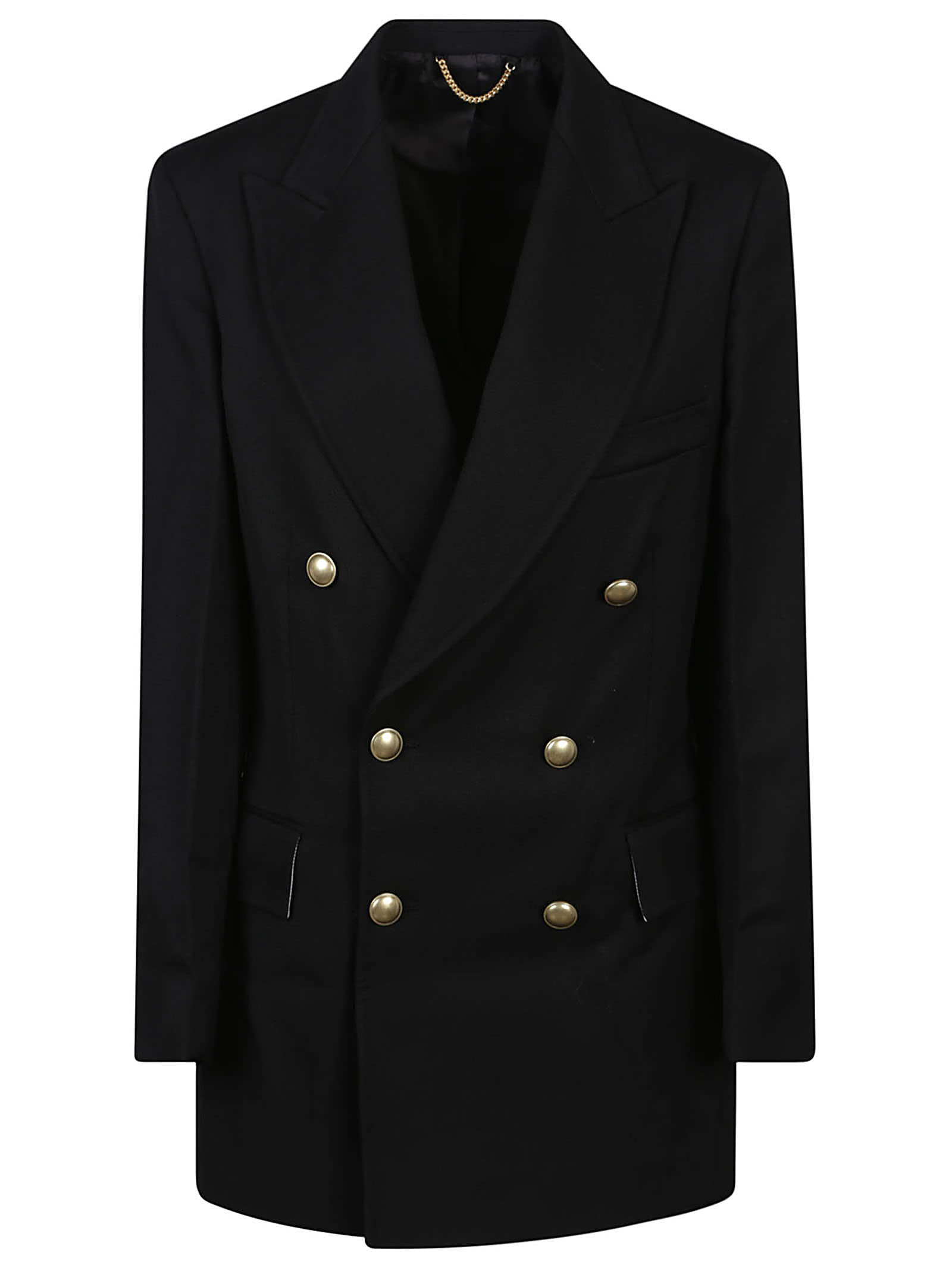 Shop Victoria Beckham Button Detail Double Breasted Jacket In Black