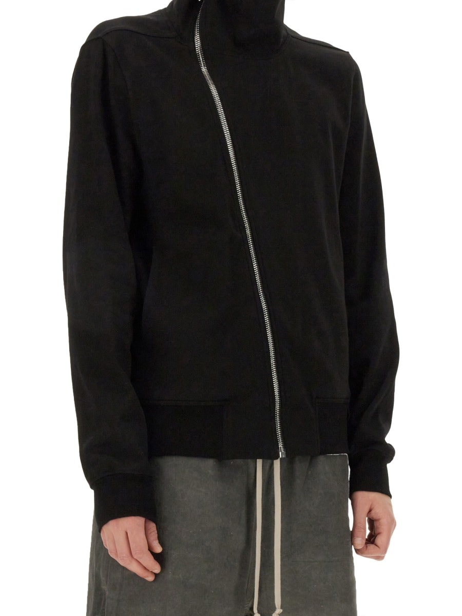 Shop Rick Owens Zip Sweatshirt. In Black