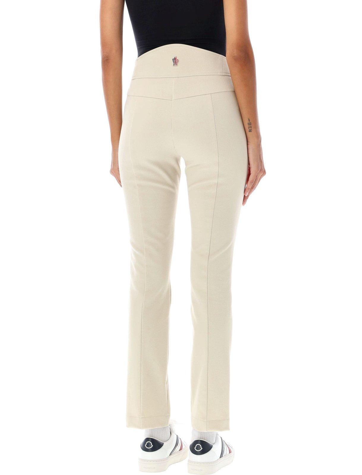 Shop Moncler Twill Trousers In White