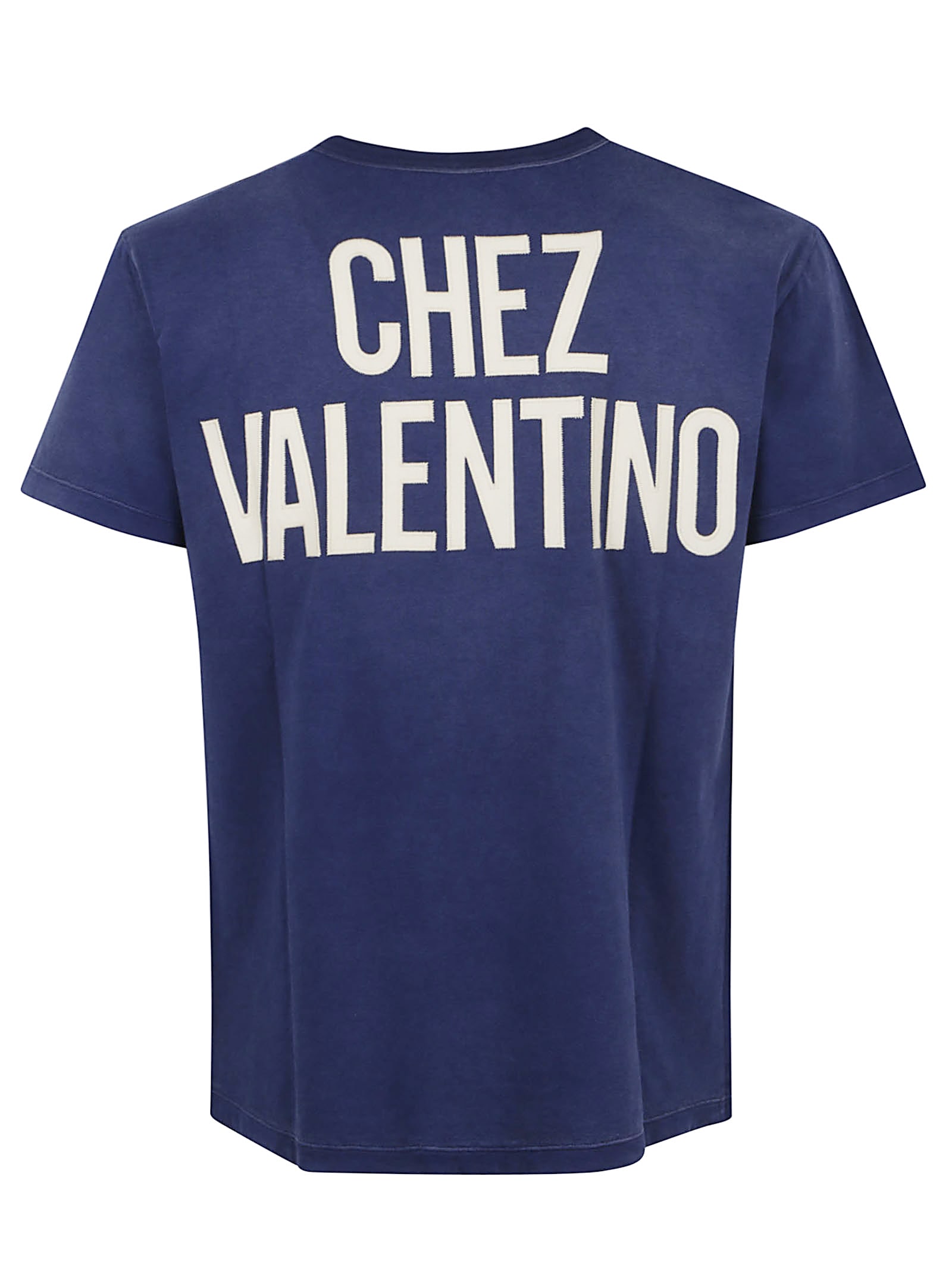Valentino Crew Neck Graphic And Text Design In Blue
