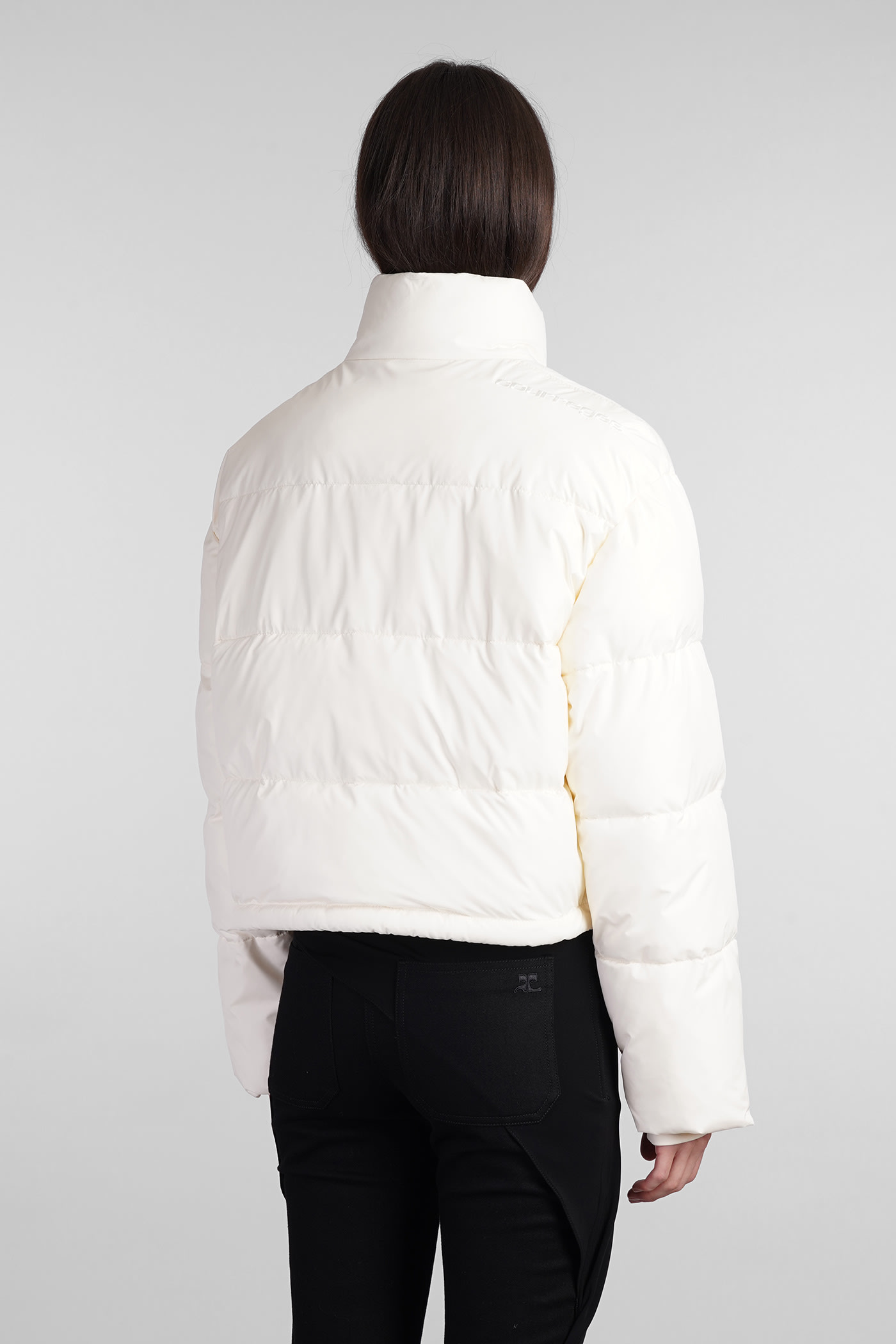 Shop Courrèges Puffer In Beige Polyester