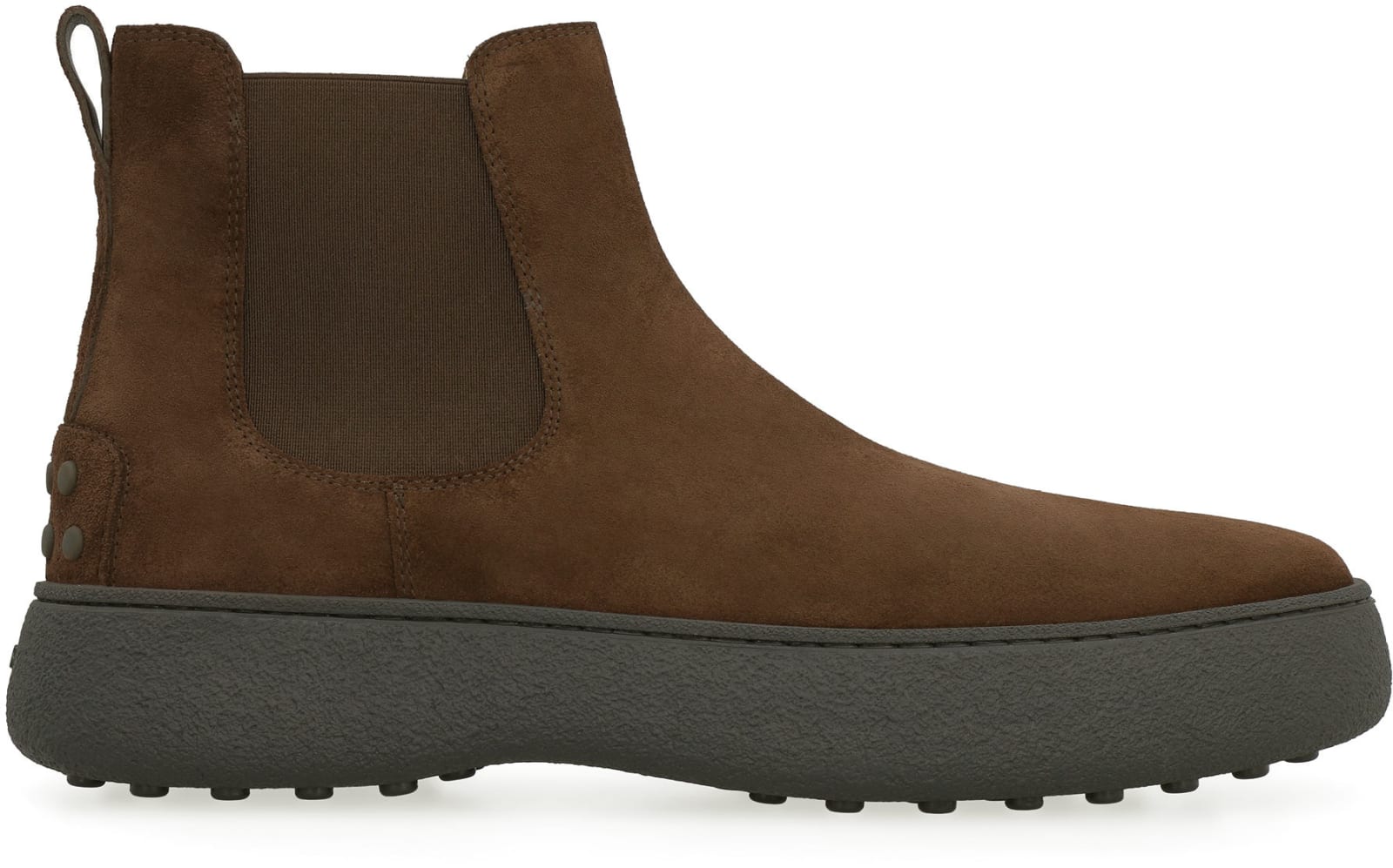 Shop Tod's Suede Chelsea Boots In Brown