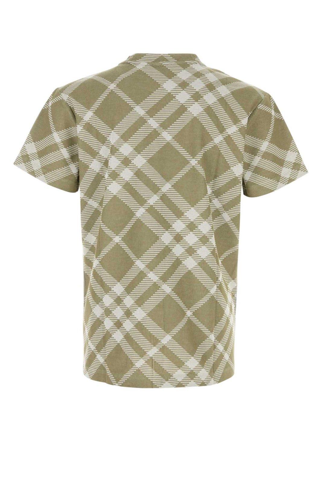 Burberry Check Stretch Cotton Blend T-shirt In Dhunterwhipcheck