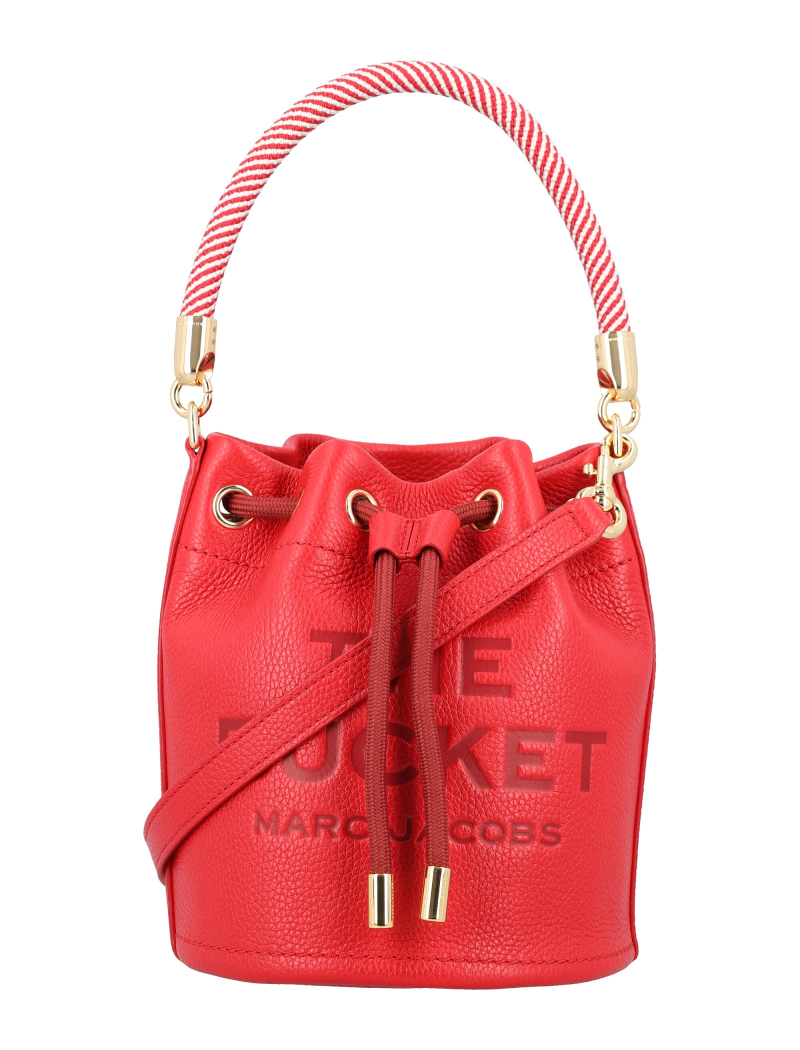 Marc Jacobs The Leather Bucket Bag In True Red