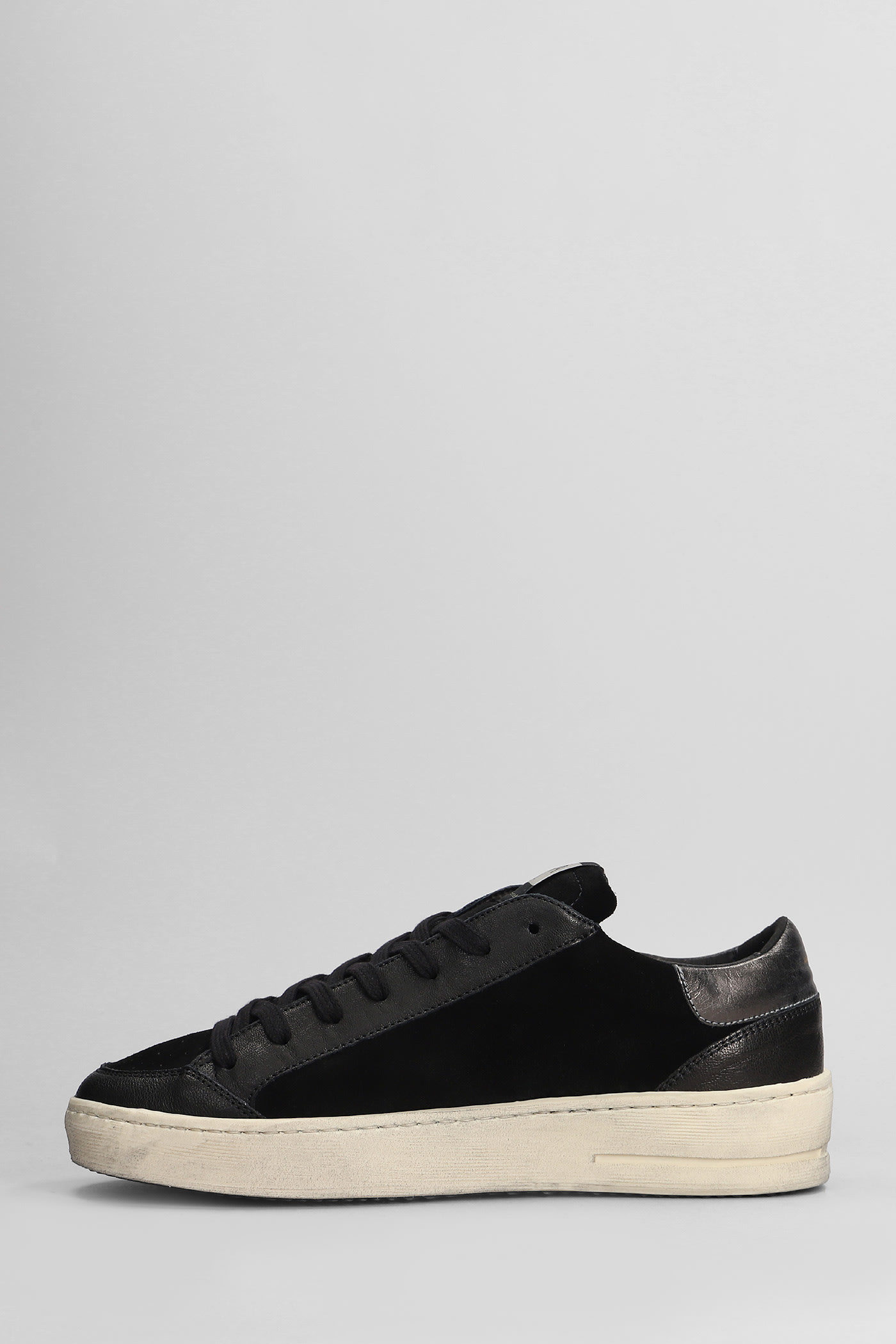 Shop Ama Brand Sneakers In Black Suede And Leather In White