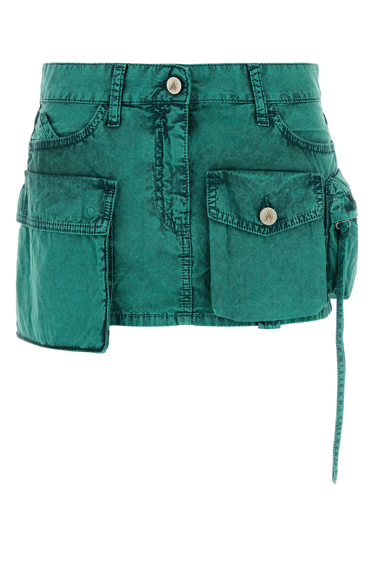 Attico Fay Green Cargo Miniskirt In Green